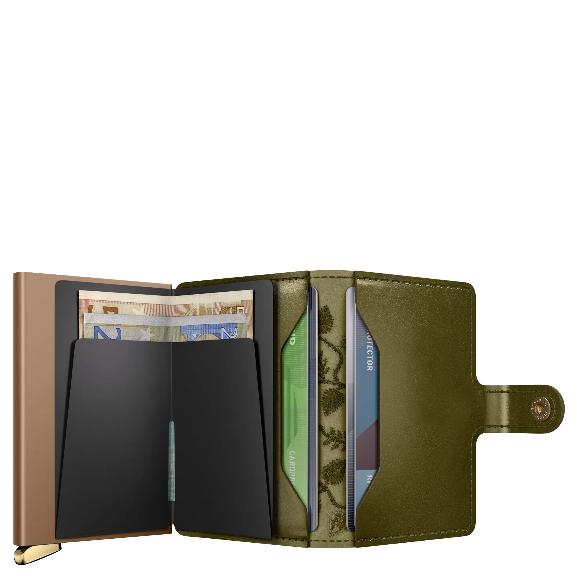 Secrid Miniwallet Stitch Floral - Kreditkartenetui 6cc 10.2 cm RFID (olive+) - Image 6