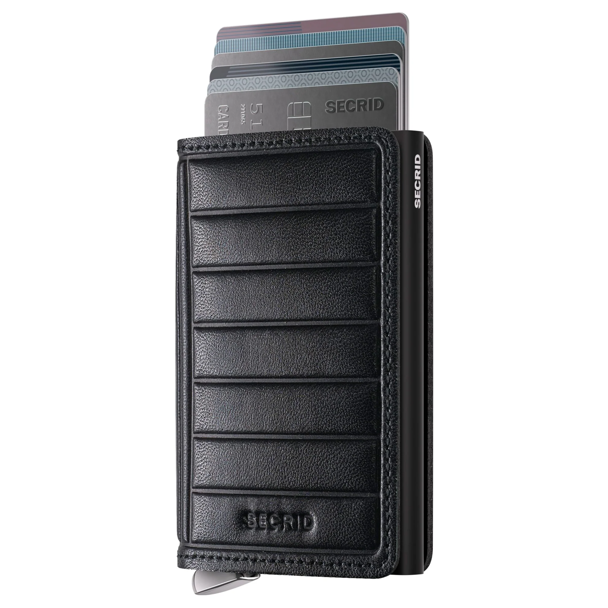 Secrid Slimwallet Emboss Lines - Kreditkartenetui 6cc 10.2 cm RFID (black+) - Image 2