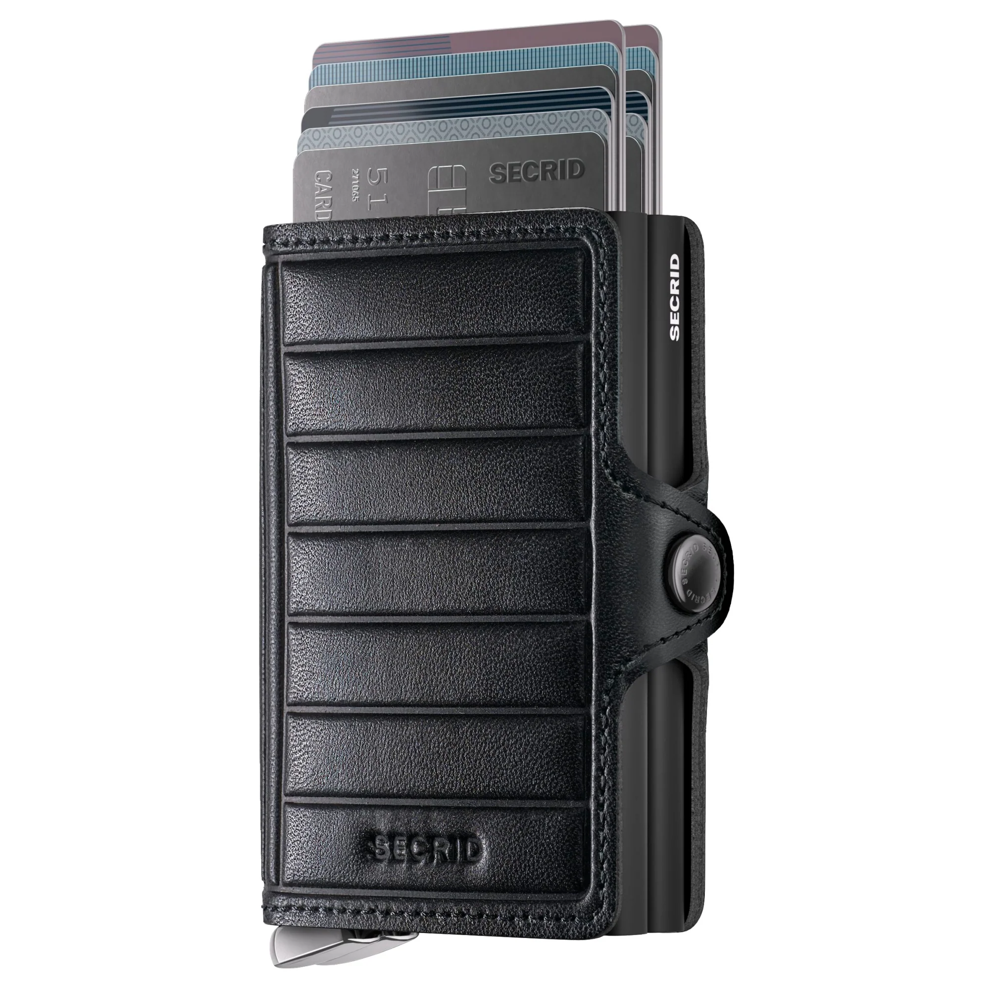 Secrid Twinwallet Emboss Lines - Kreditkartenetui 12cc 10.2 cm RFID (black+) - Image 2