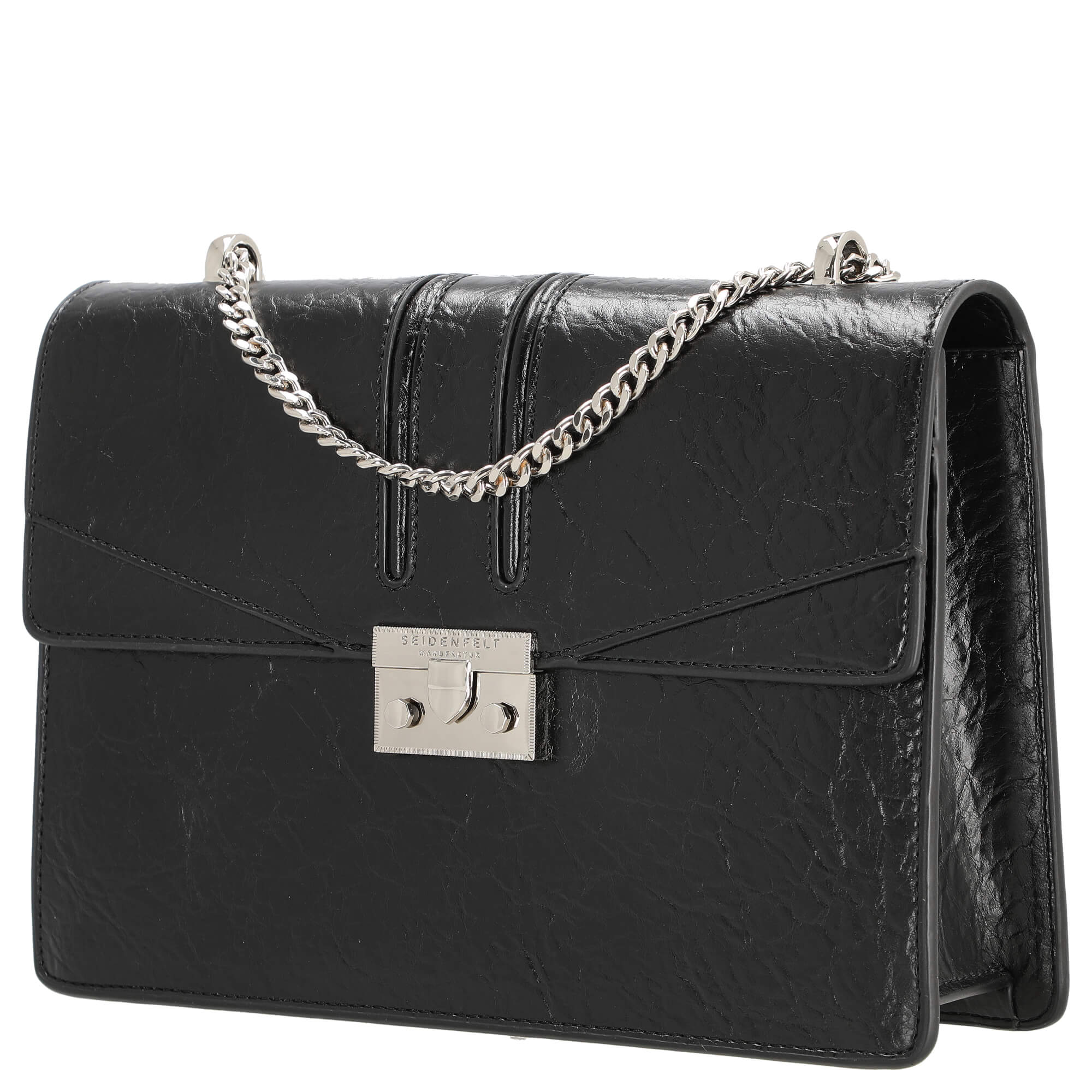 Seidenfelt Roros Big - Schultertasche 28 cm (glossy black) - Image 2