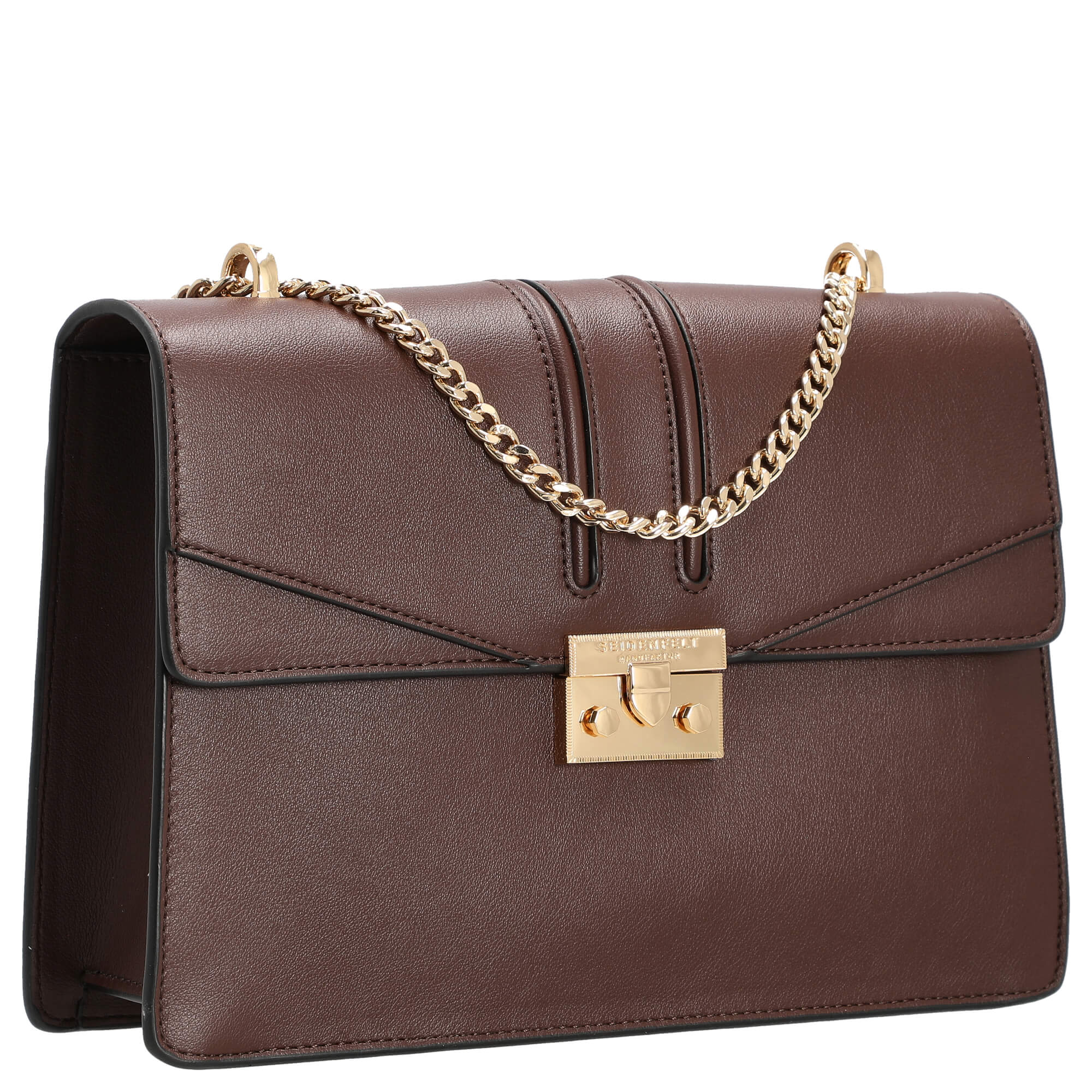 Seidenfelt Roros Big - Schultertasche 28 cm (oxblood/gold) - Image 5