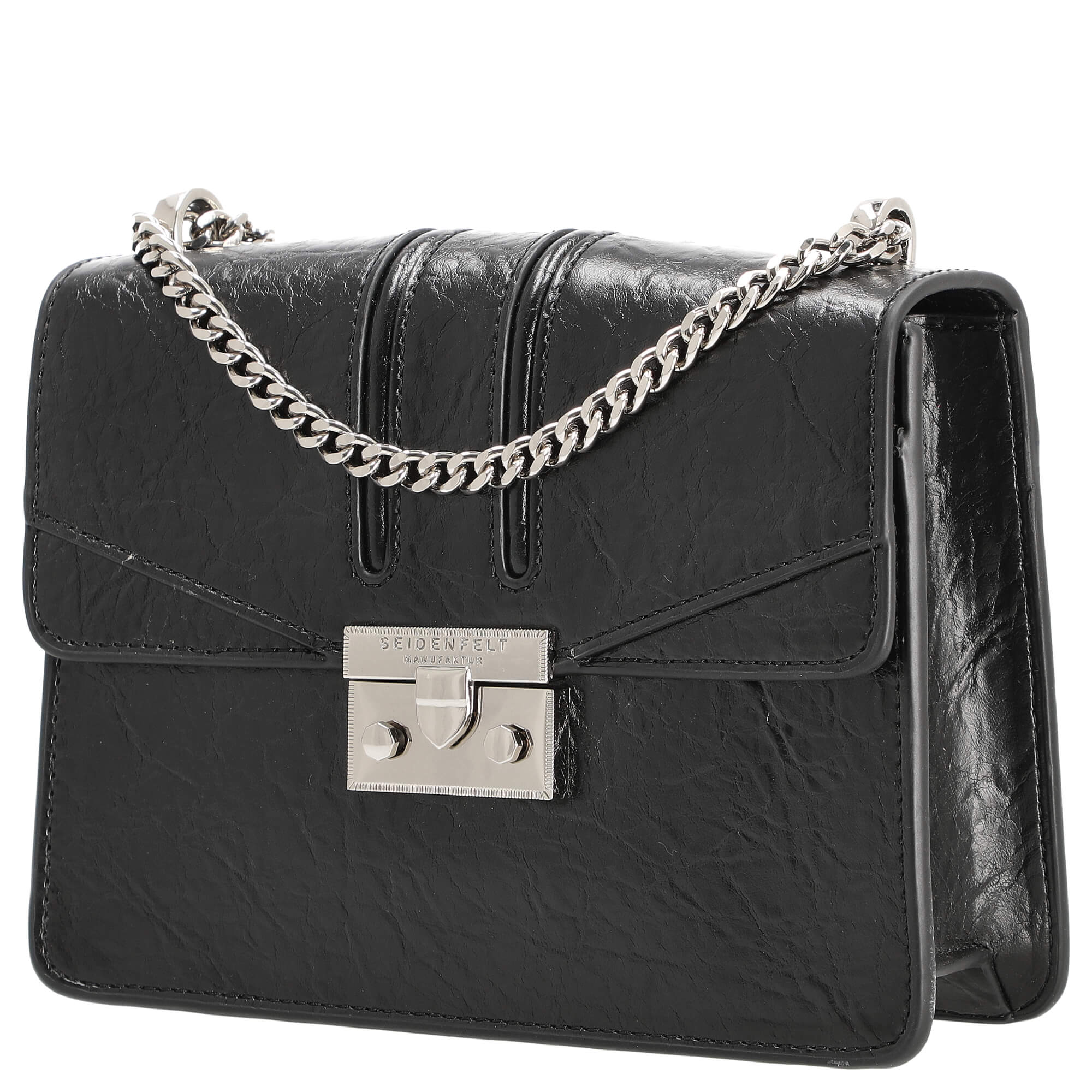 Seidenfelt Roros - Schultertasche 21 cm (glossy black) - Image 2