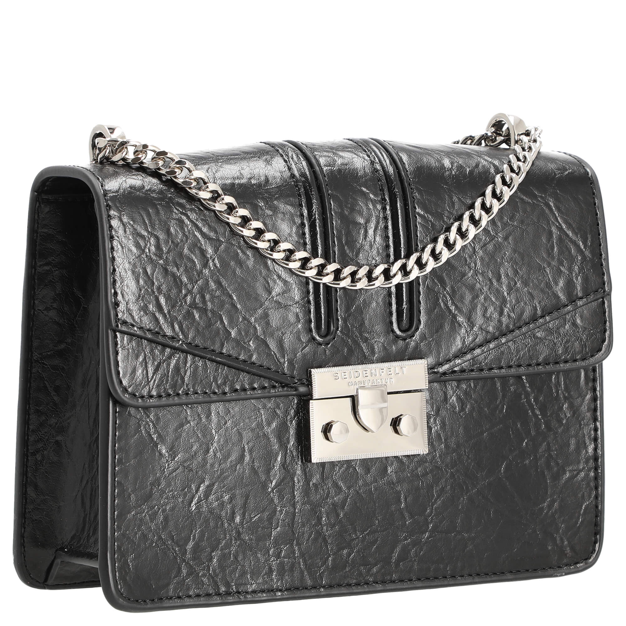 Seidenfelt Roros - Schultertasche 21 cm (glossy black) - Image 5