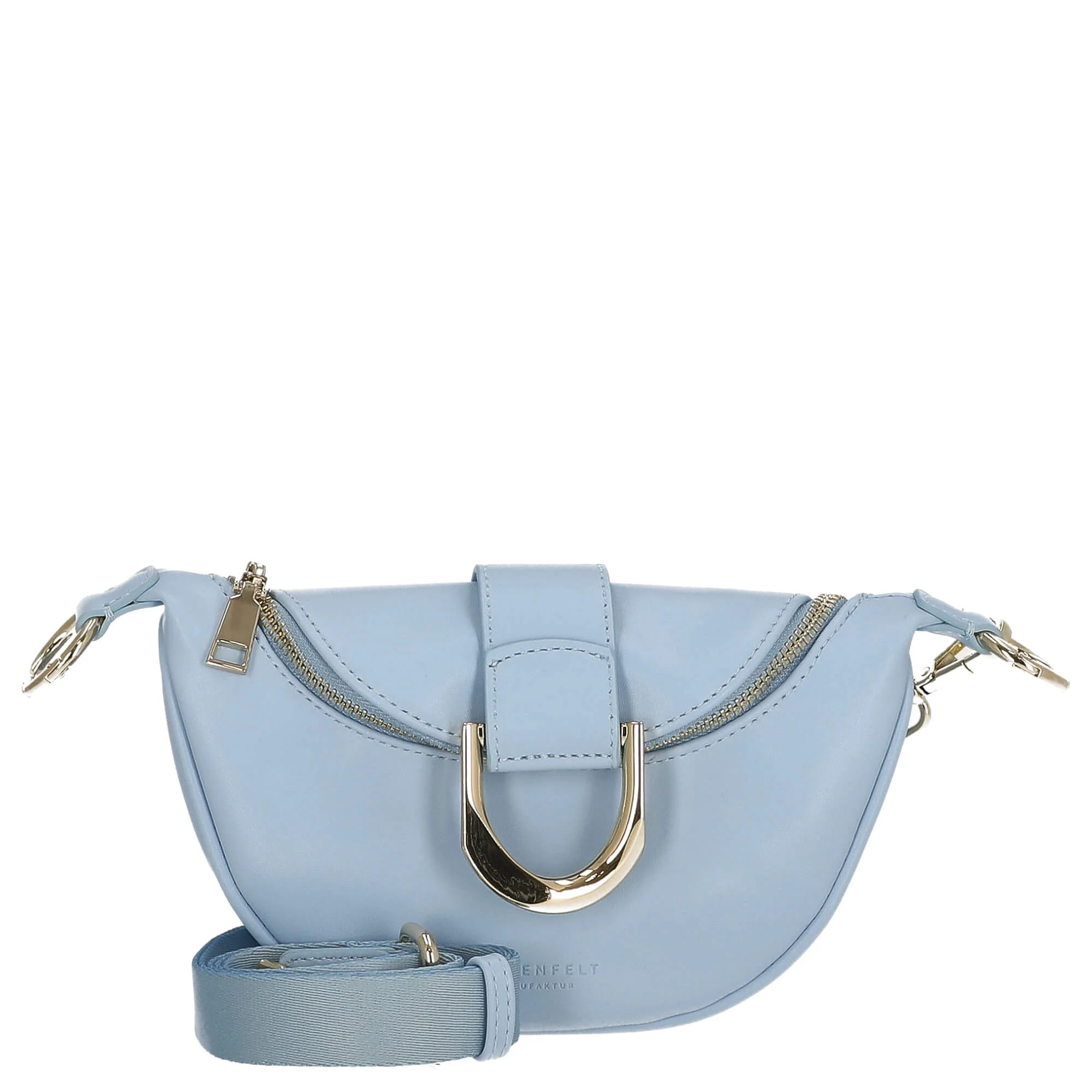 Seidenfelt Sonka - Umhängetasche 19 cm (shy blue/gold) - Image 6