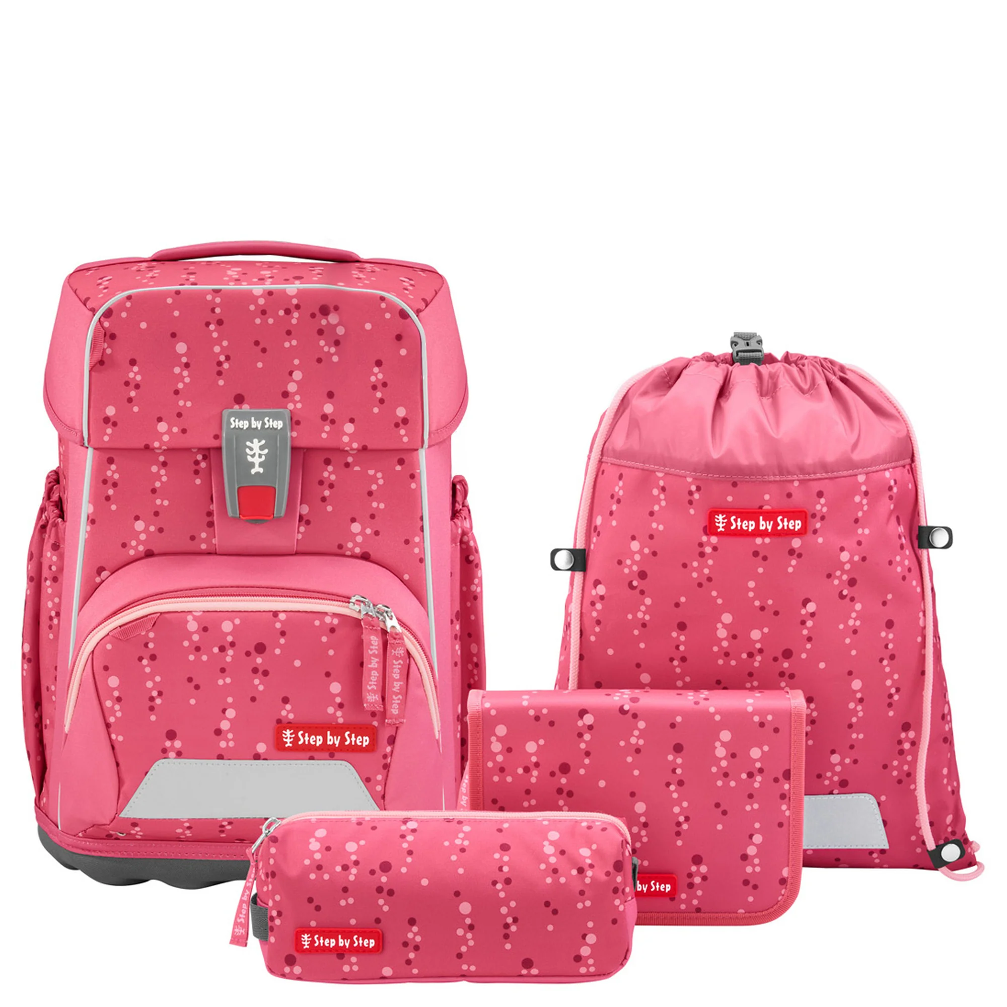 Step by Step Basis - Schulranzen Set 4tlg. (Pink Bubbles)