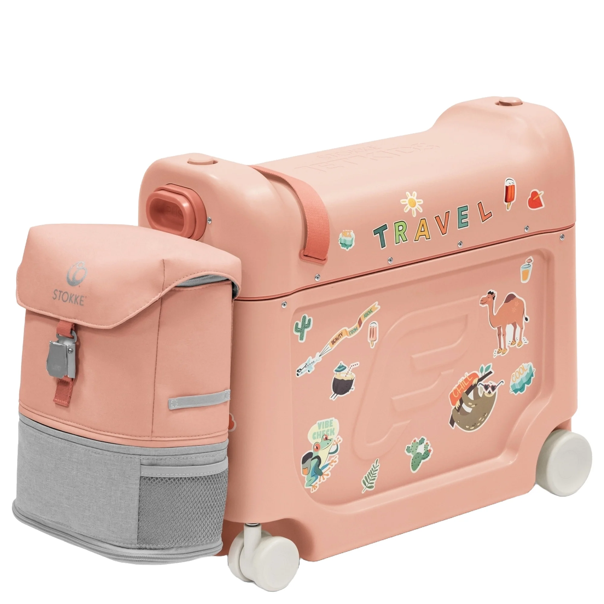Stokke® JetKids™ Reiseset BedBox 46 cm Set 2 tlg. - 4-Rollen-Kabinentrolley (coral pink) - Image 2