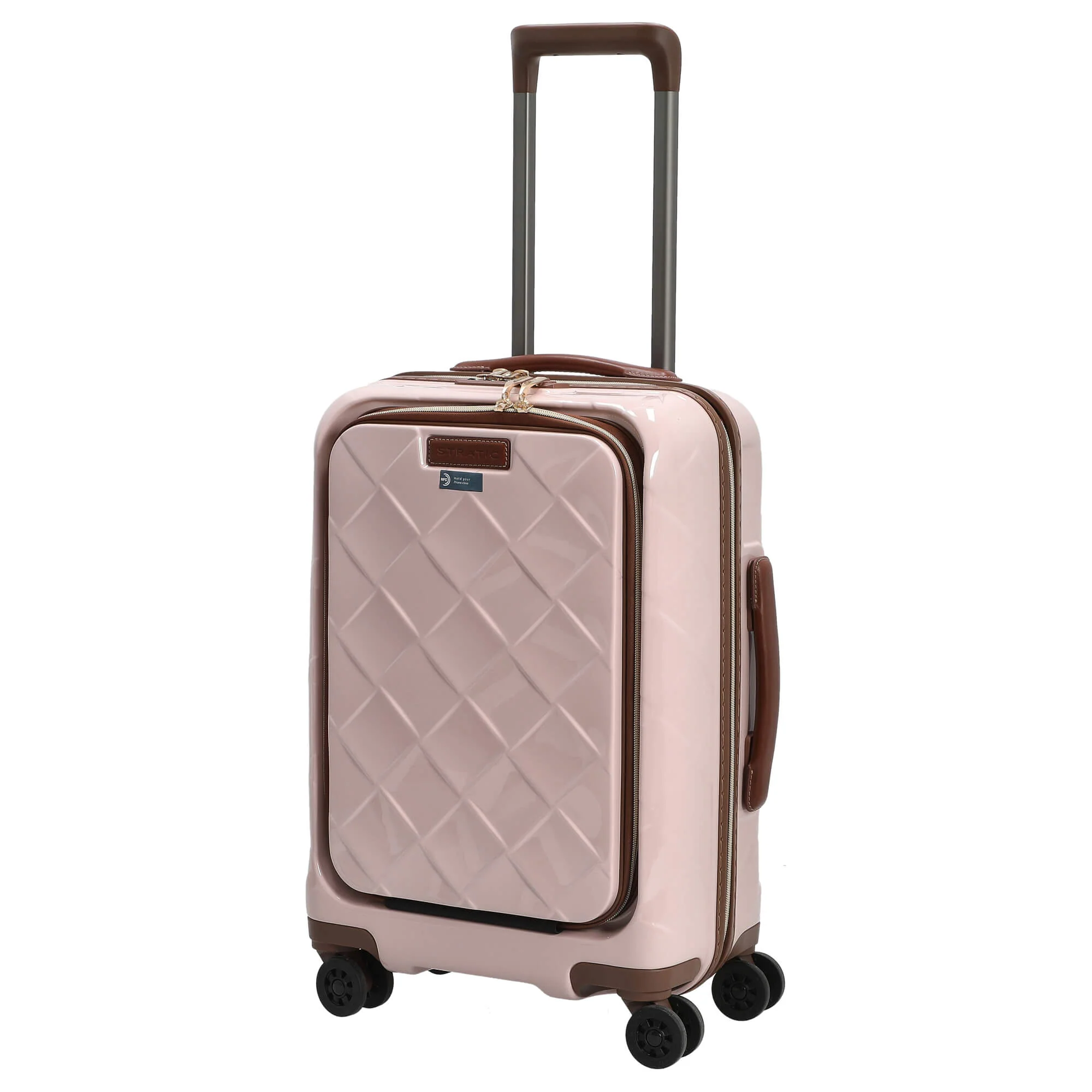 Stratic Leather and More - 4-Rollen-Kabinentrolley Vortasche 15" 55 cm S (rose) - Image 2