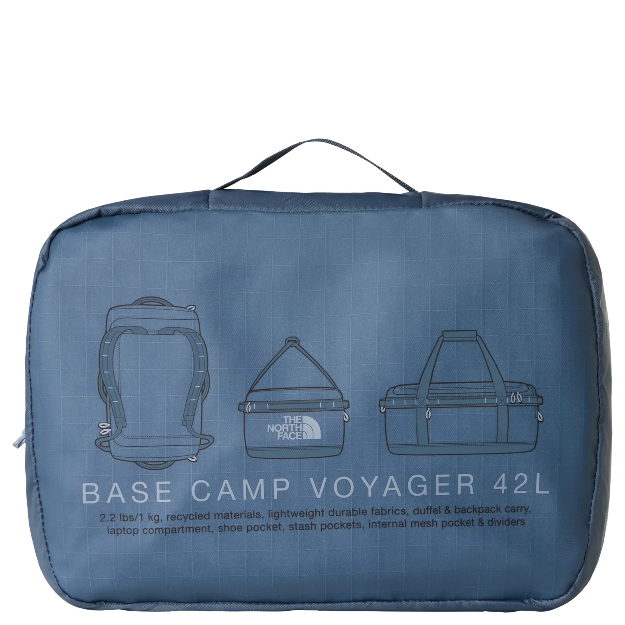 The North Face Base Camp Voyager Duffel 42L - Reisetasche/Rucksack 58.5 cm (granite grey/frost grey) - Image 5