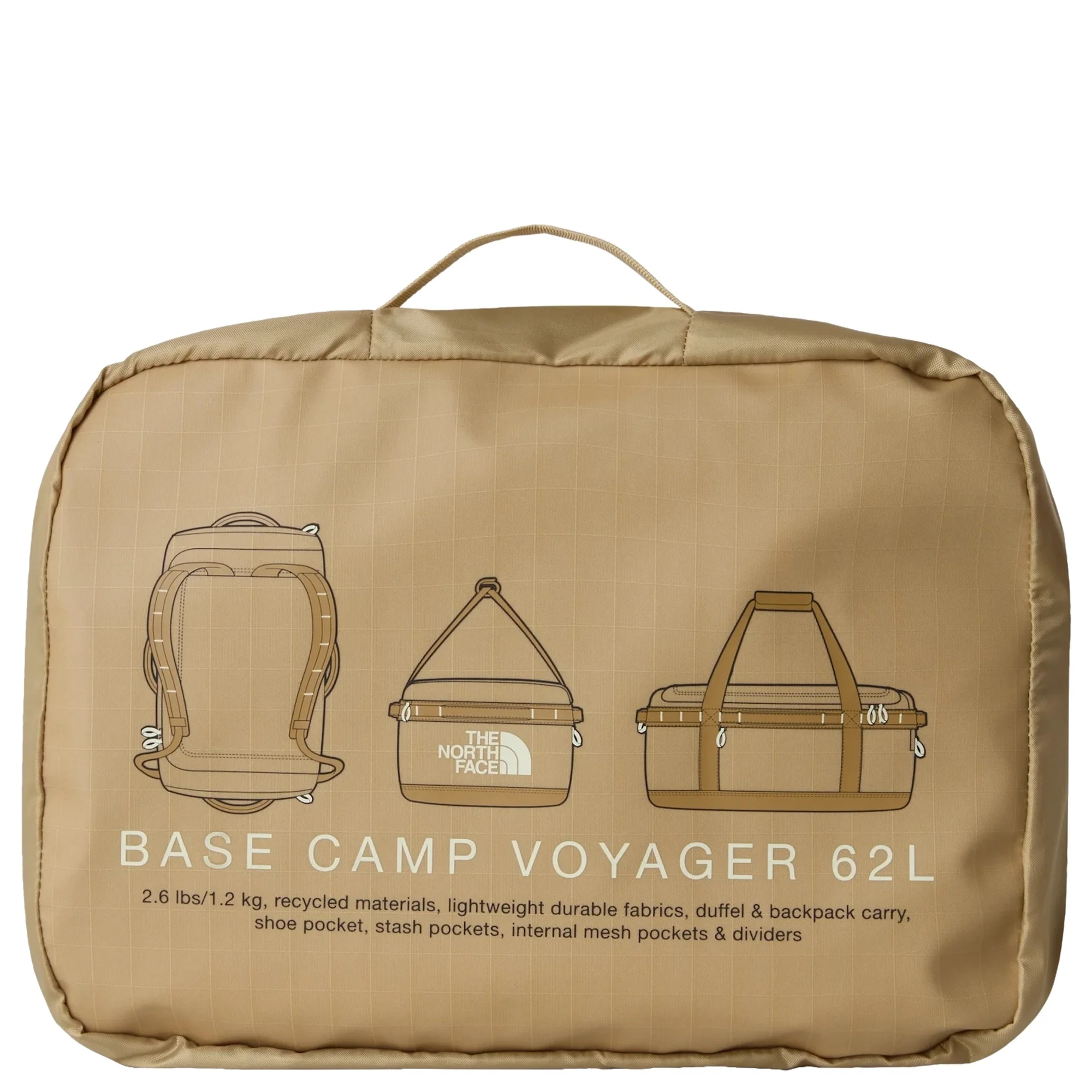 The North Face Base Camp Voyager Duffel - Reisetasche/Rucksack L 62 cm (khaki stone/utility bro) - Image 5