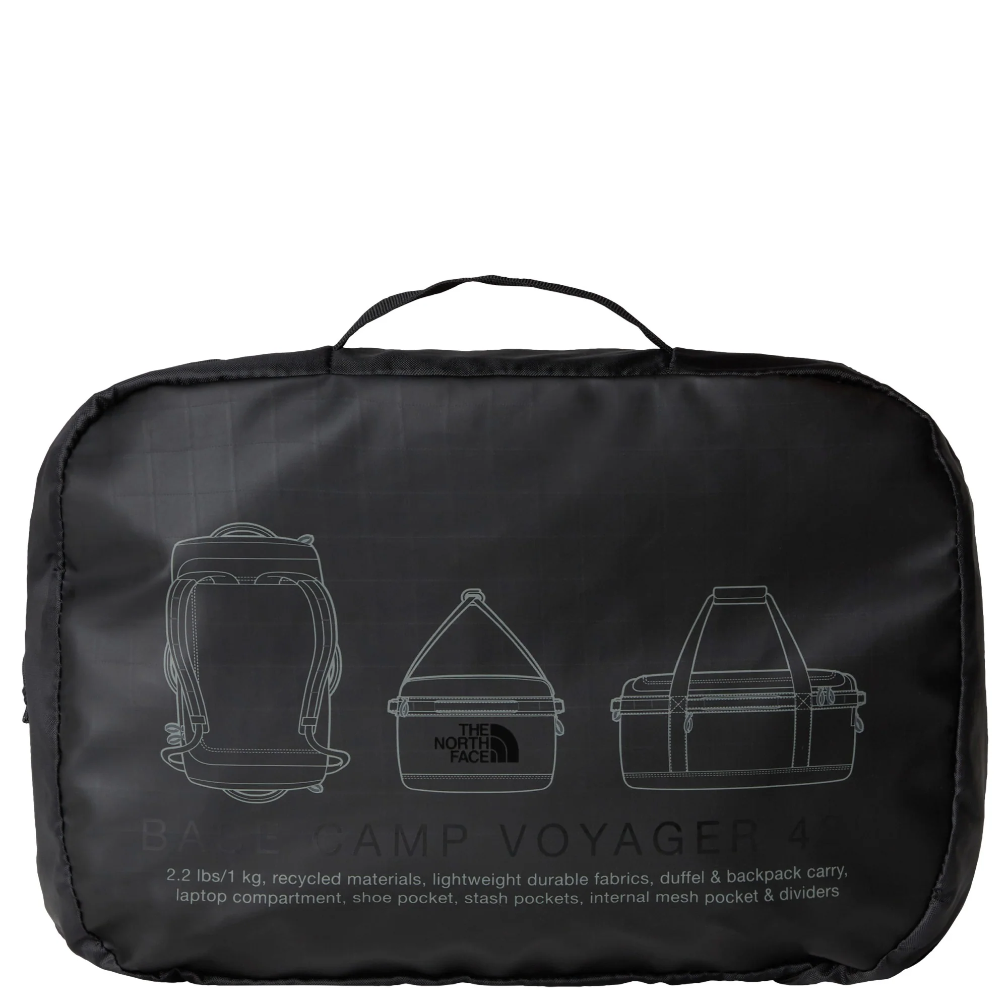 The North Face Base Camp Voyager Duffel 42 - Reisetasche 58 cm (tnf black/asphalt grey) - Image 4