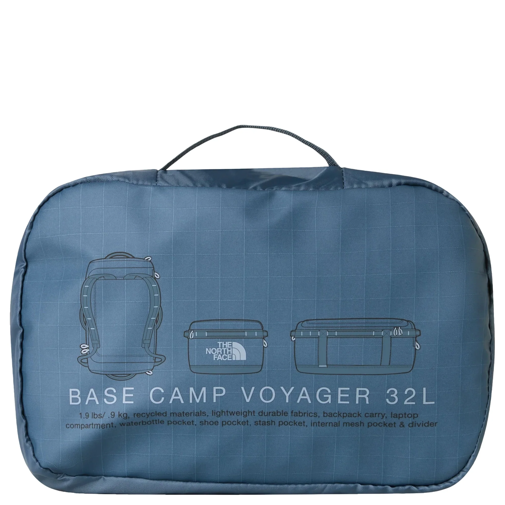 The North Face Base Camp Voyager Duffel - Reisetasche/Rucksack S 57.6 cm (granite grey/frost grey, S) - Image 5