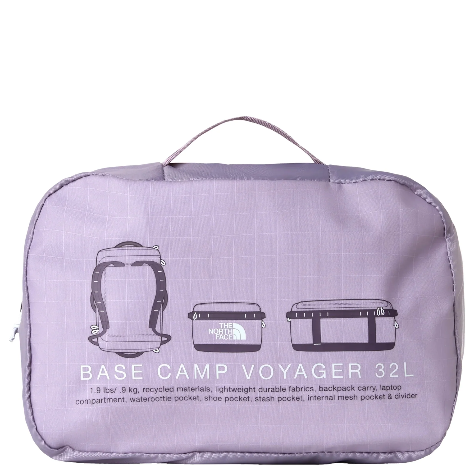 The North Face Base Camp Voyager Duffel - Reisetasche/Rucksack S 57.6 cm (transcendent grey/endle, S) - Image 6