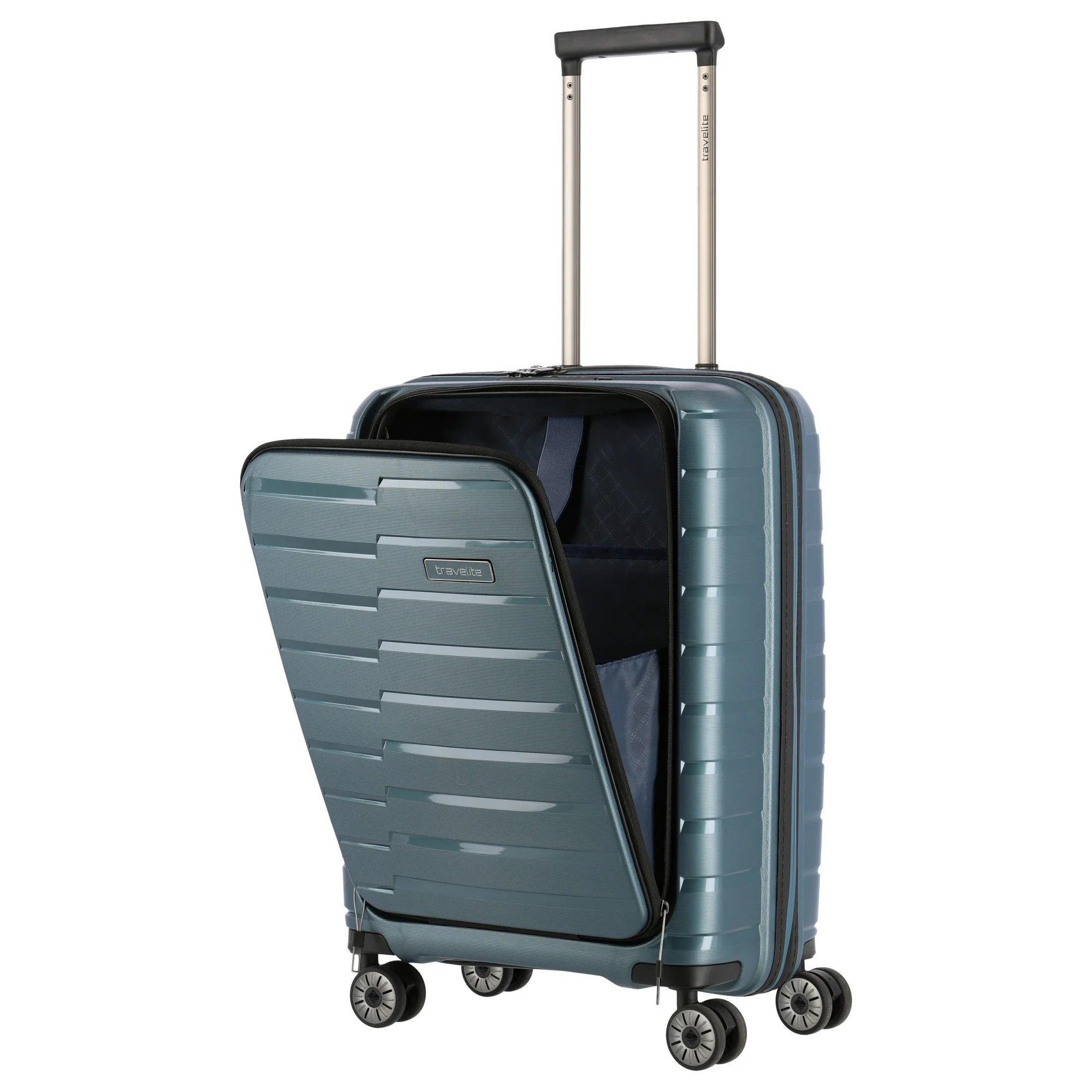 Travelite Air Base - 4-Rollen-Kabinentrolley mit Vortasche S 55 cm (iceblue) - Image 7