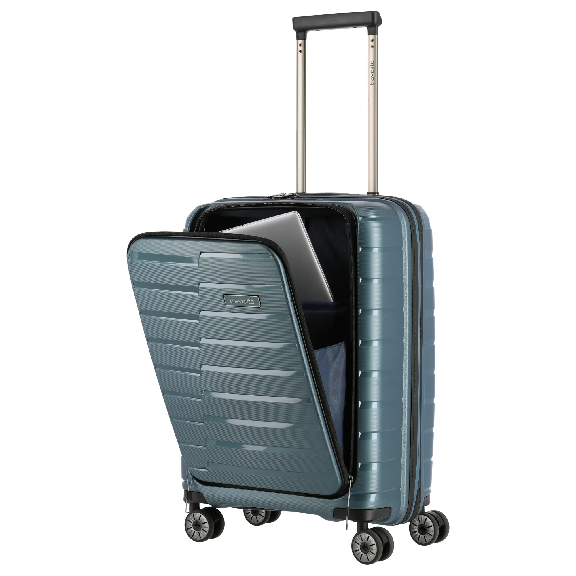Travelite Air Base - 4-Rollen-Kabinentrolley mit Vortasche S 55 cm (iceblue) - Image 8