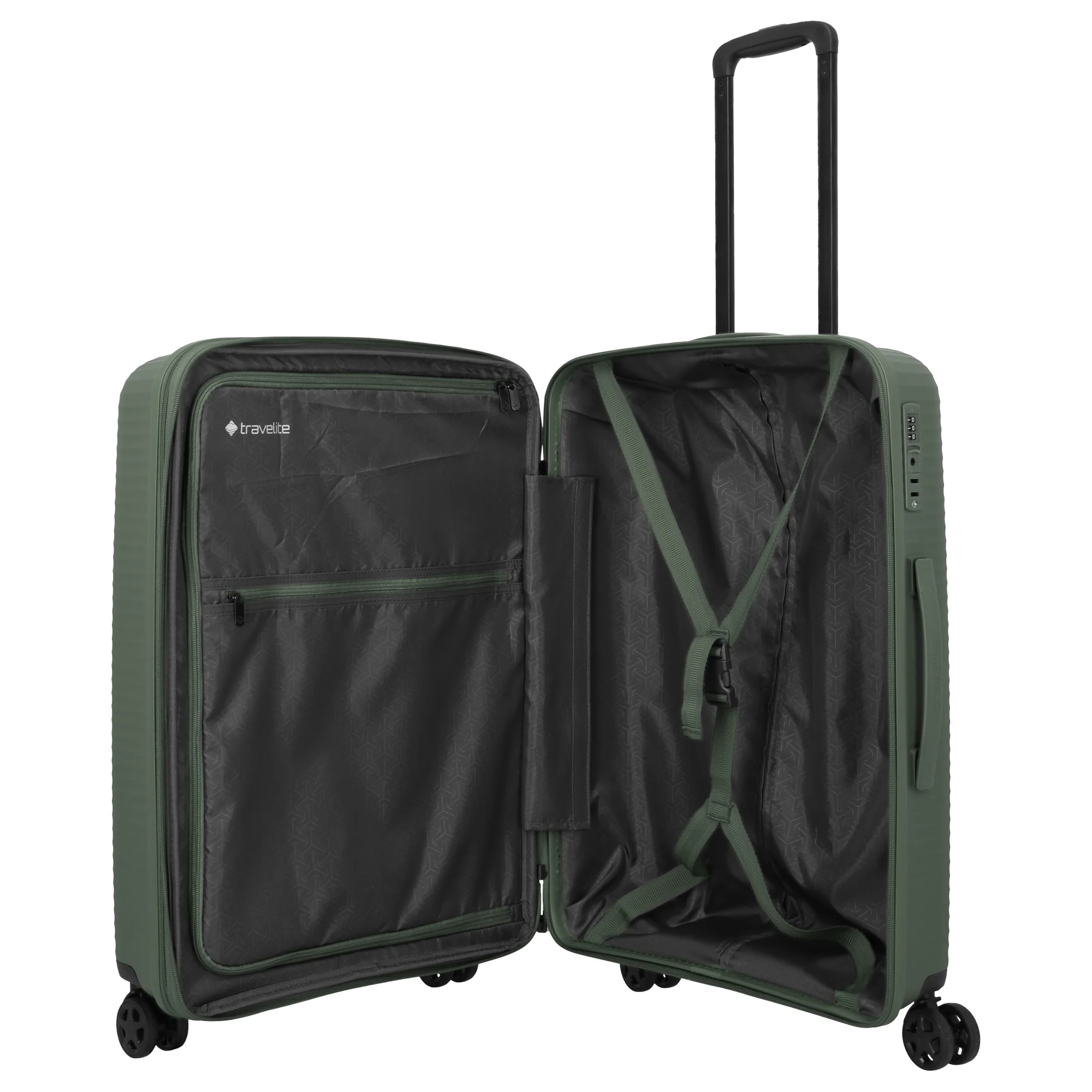 Travelite Air Stripe - 4-Rollen-Trolley 66 cm erw. (green) - Image 7