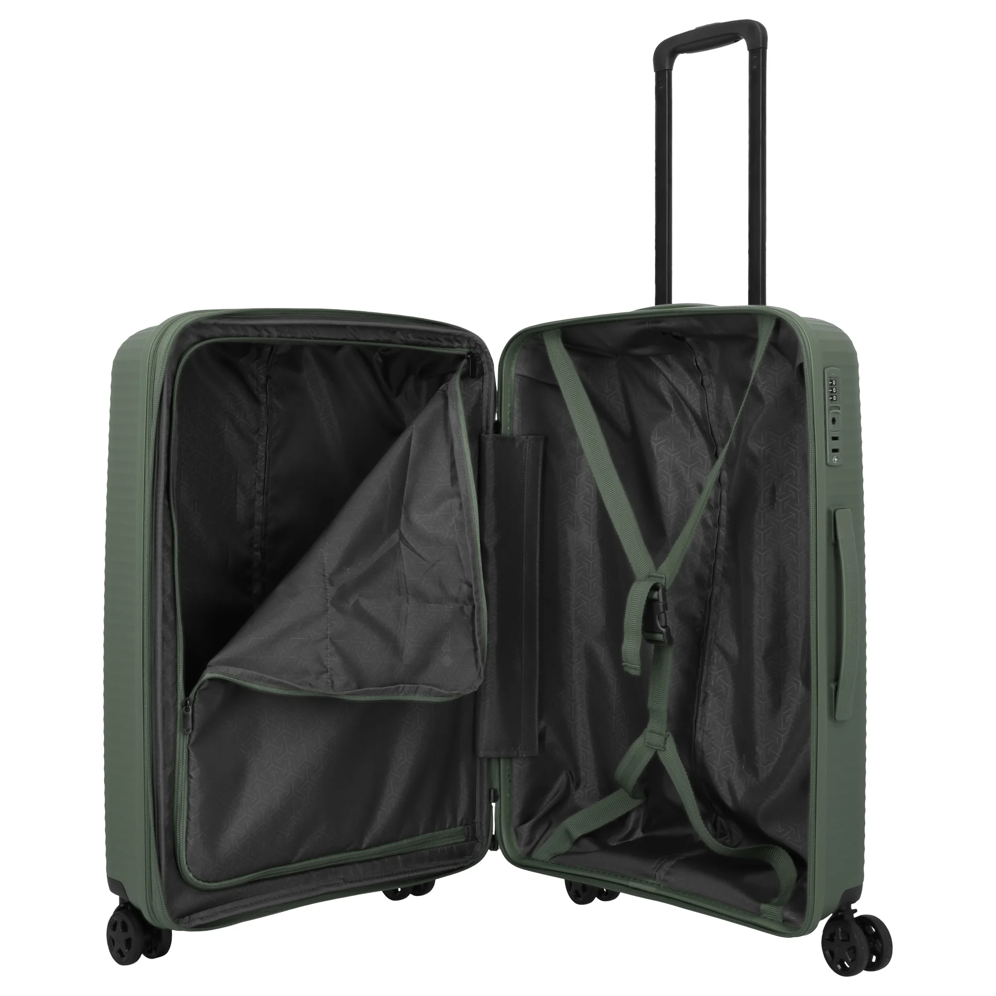 Travelite Air Stripe - 4-Rollen-Trolley 66 cm erw. (green) - Image 8