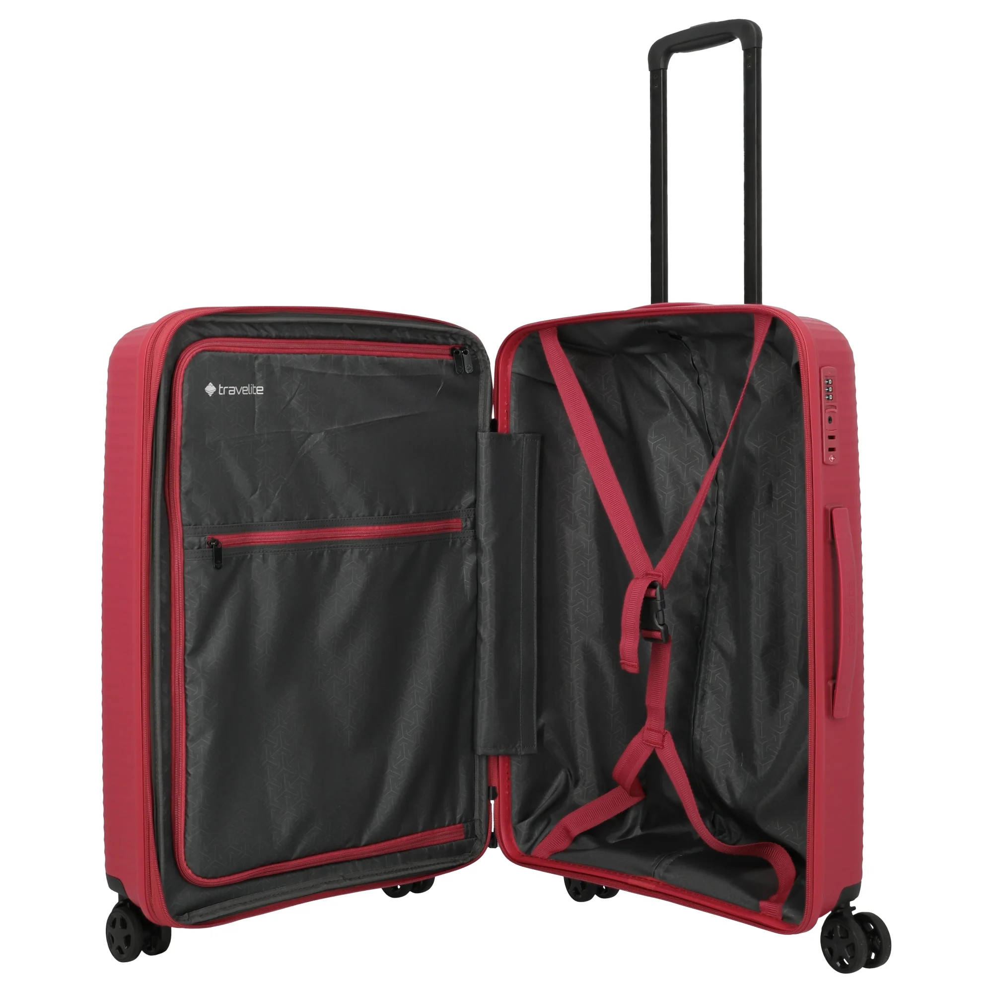 Travelite Air Stripe - 4-Rollen-Trolley 66 cm erw. (red) - Image 7
