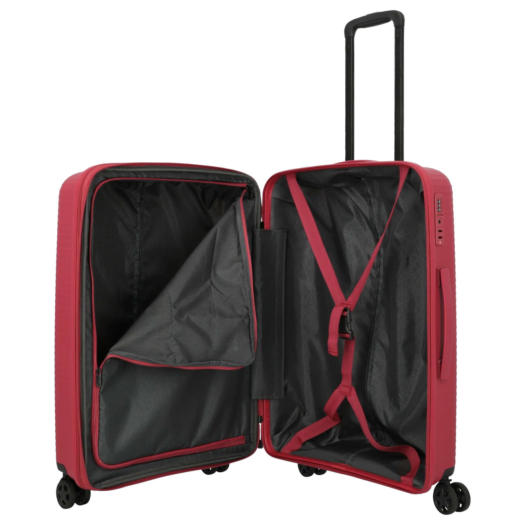 Travelite Air Stripe - 4-Rollen-Trolley 66 cm erw. (red) - Image 8