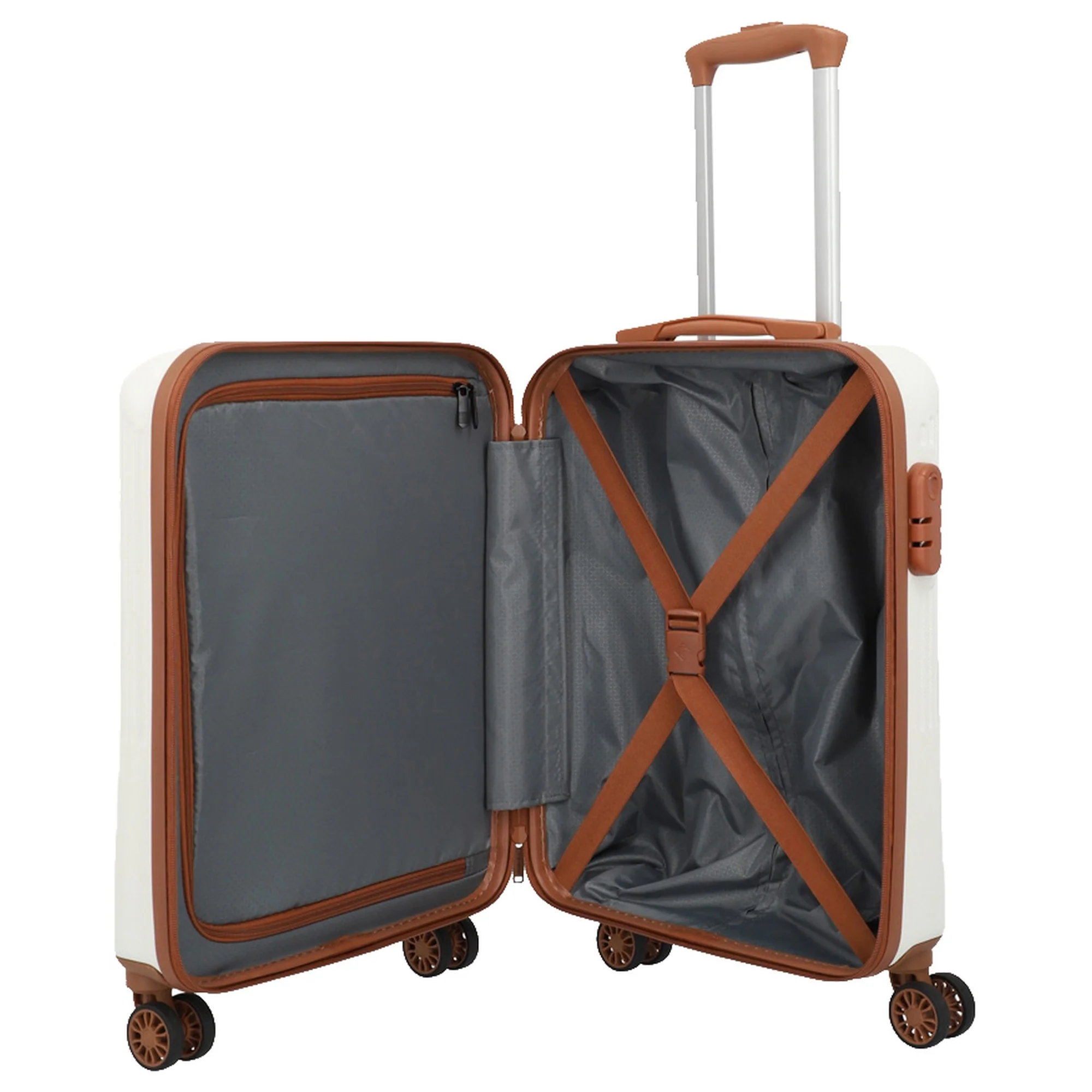 Travelite Bali - 4-Rollen-Kabinentrolley S 55 cm (weiß/cognac) - Image 6