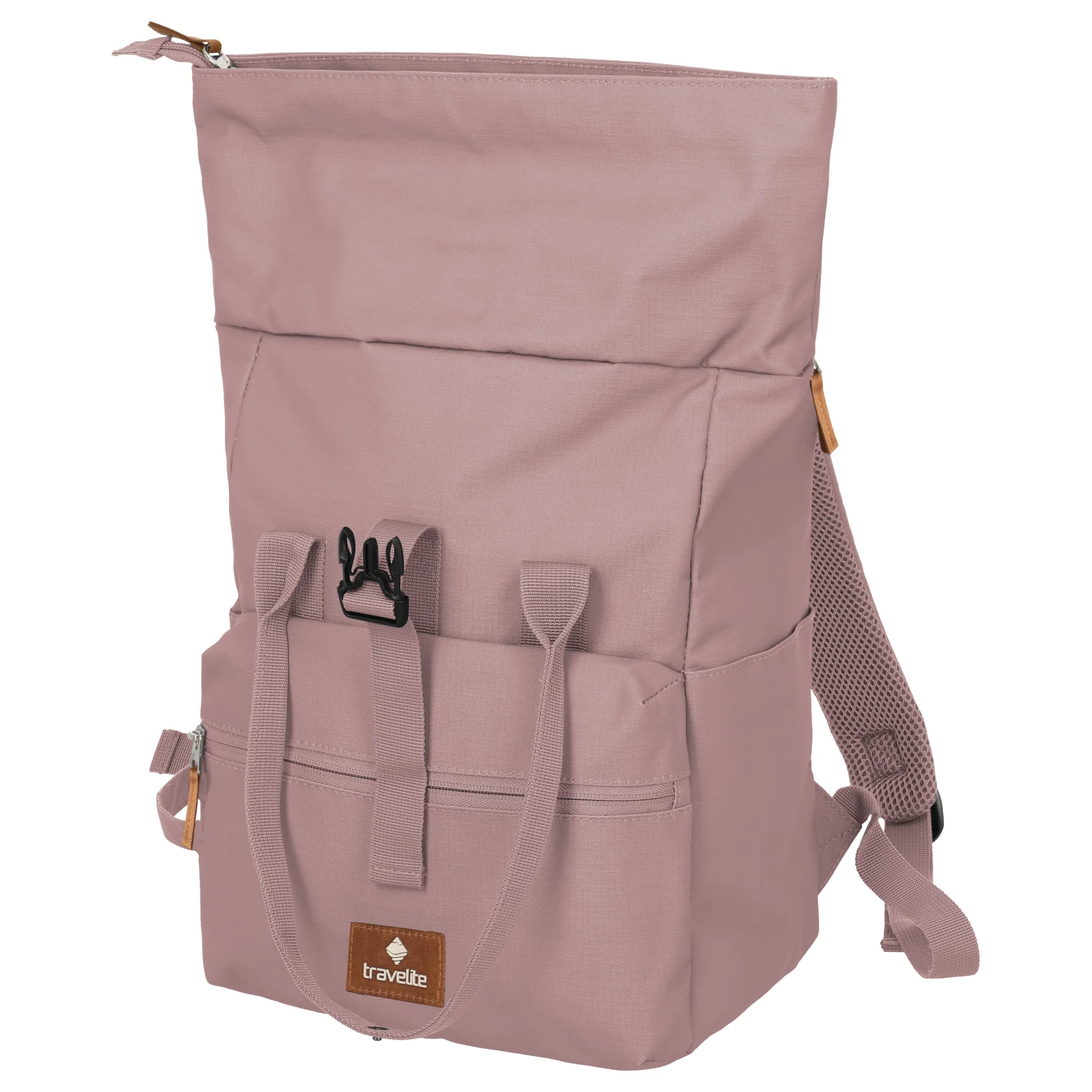 Travelite Basics Short Handle - Rolltop Rucksack 46 cm (smokey rose) - Image 5