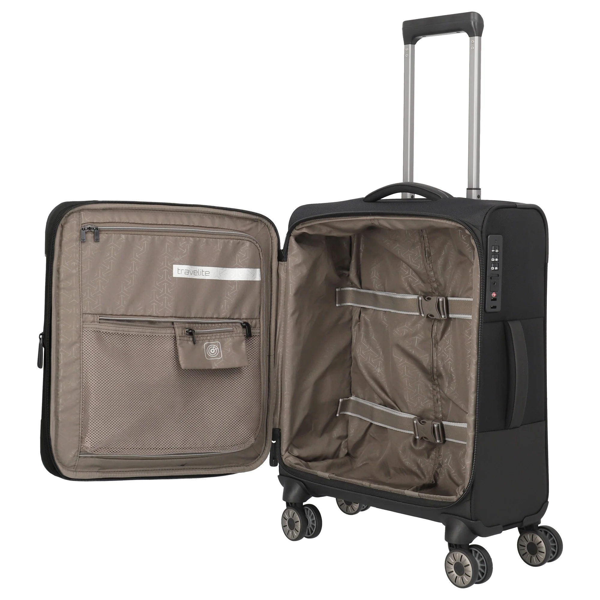 Travelite Crosslite - 4-Rollen-Kabinentrolley S 55 cm erw. (schwarz) - Image 5