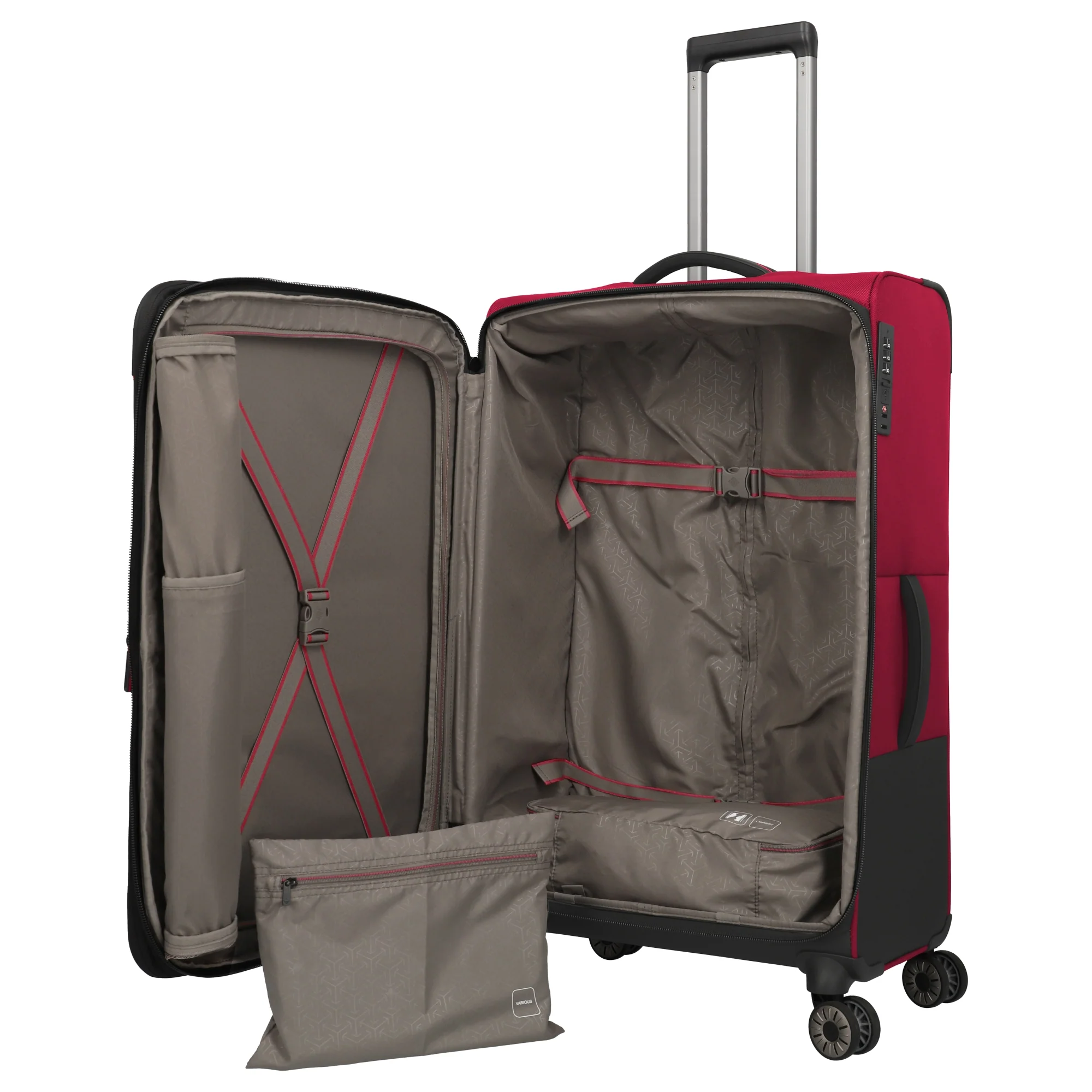 Travelite Crosslite - 4-Rollen-Trolley L 77 cm erw. (red) - Image 7