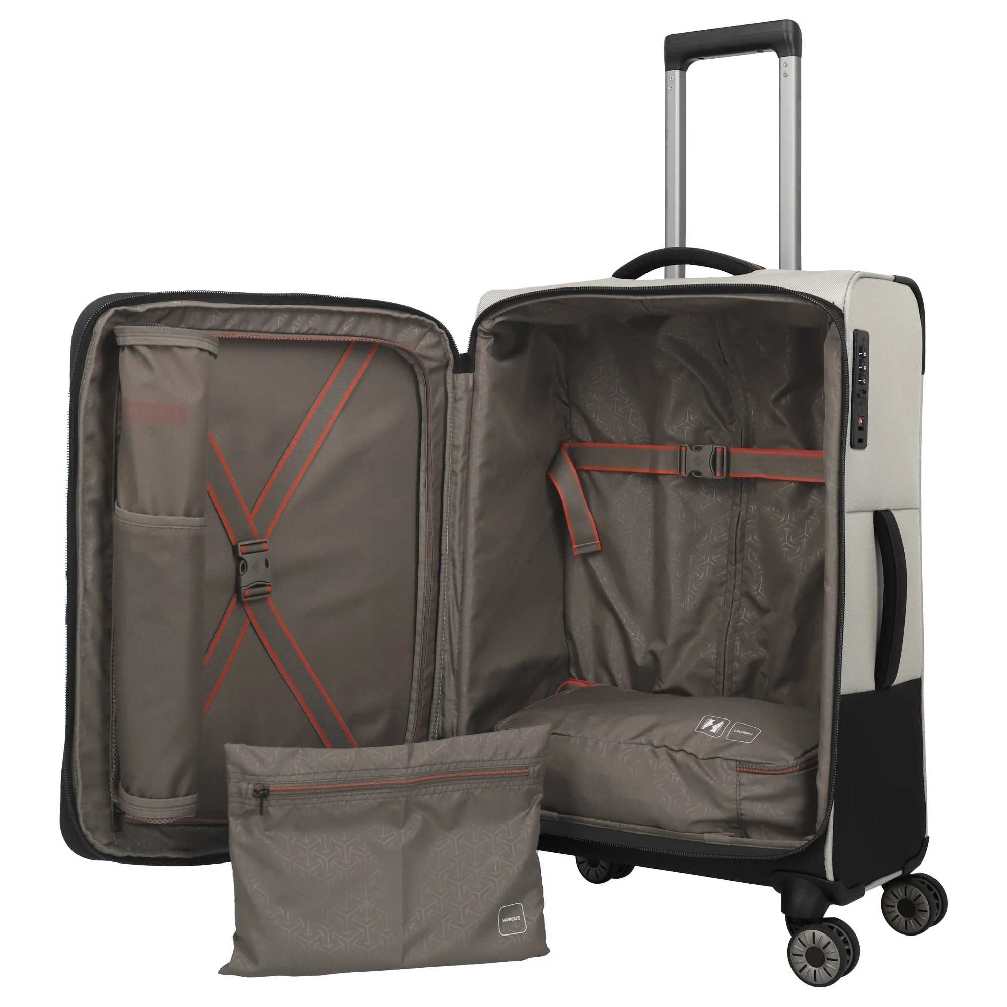 Travelite Crosslite - 4-Rollen-Trolley M 66 cm erw. (natur) - Image 7