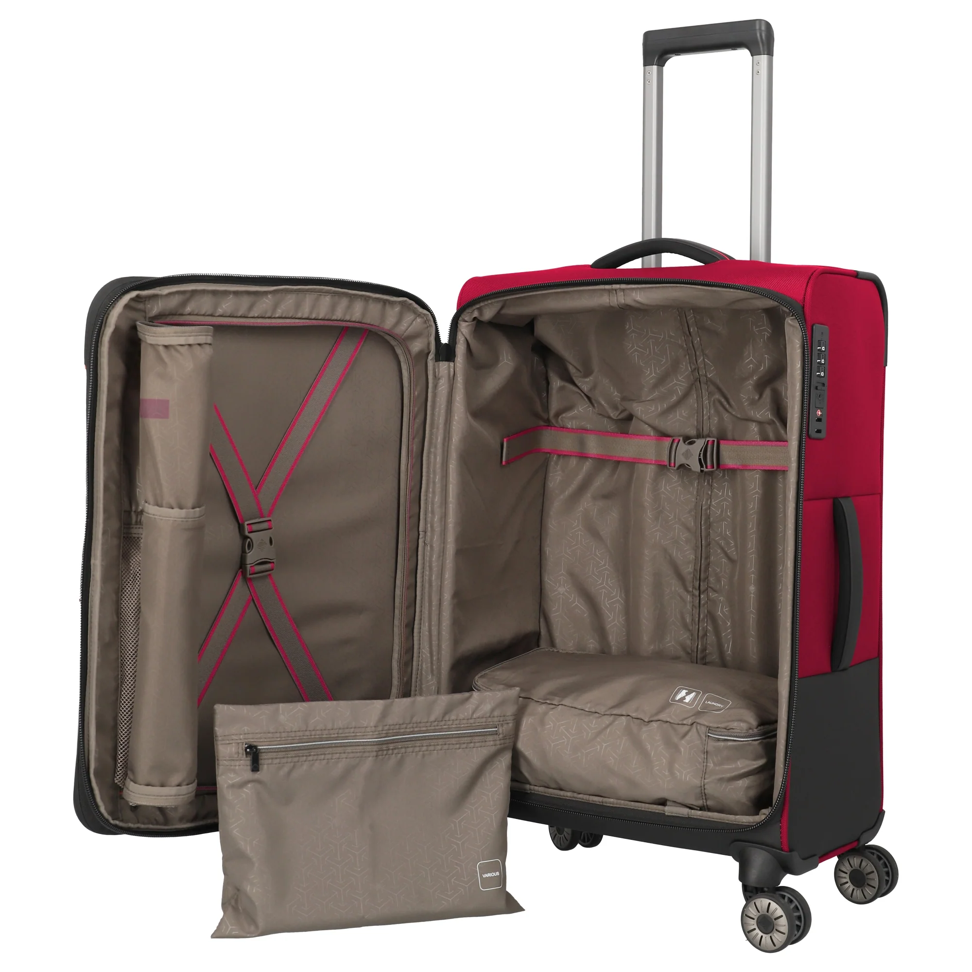 Travelite Crosslite - 4-Rollen-Trolley M 66 cm erw. (red) - Image 7