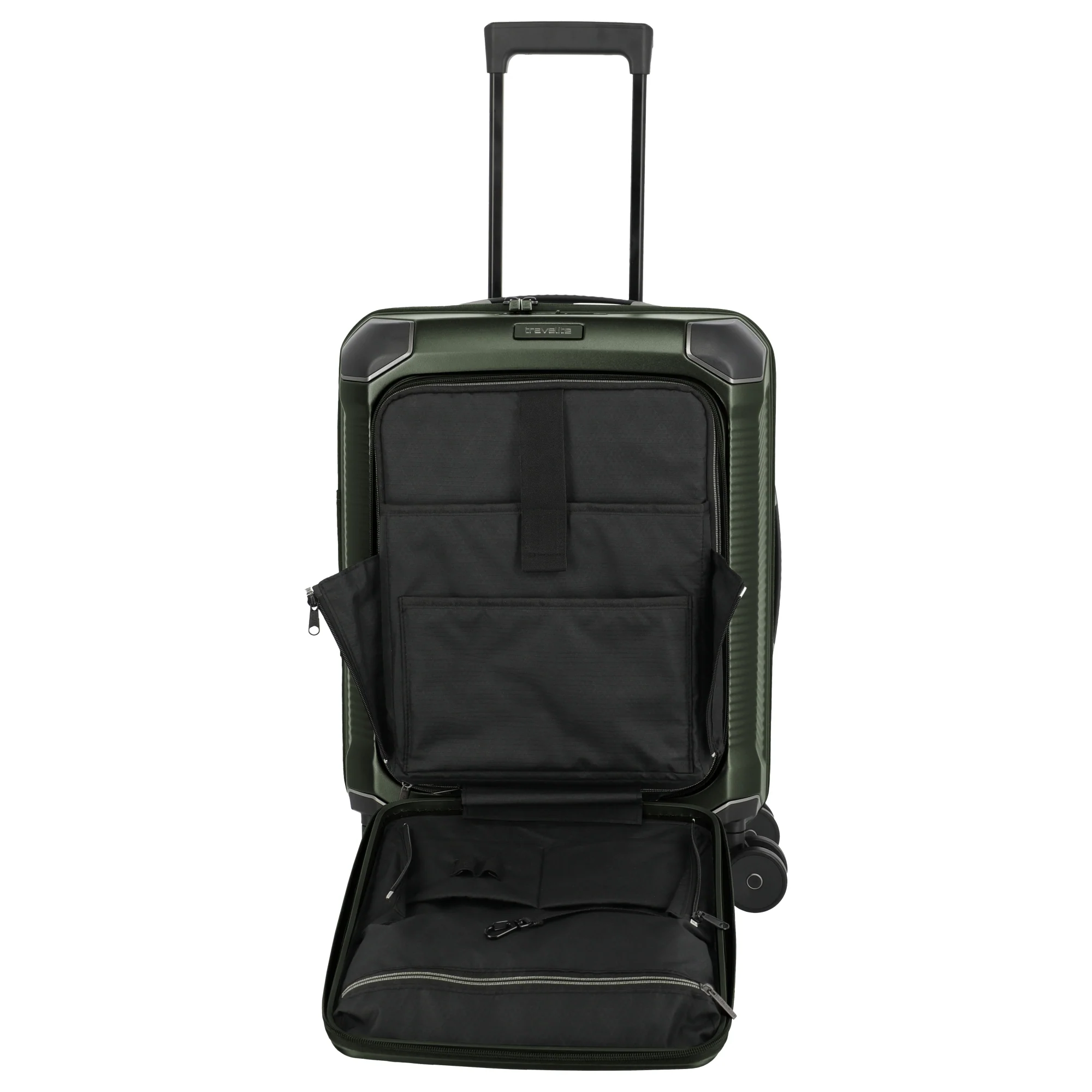 Travelite Millennium - 4-Rollen-Kabinentrolley mit Vortasche S 55 cm (pine green) - Image 9