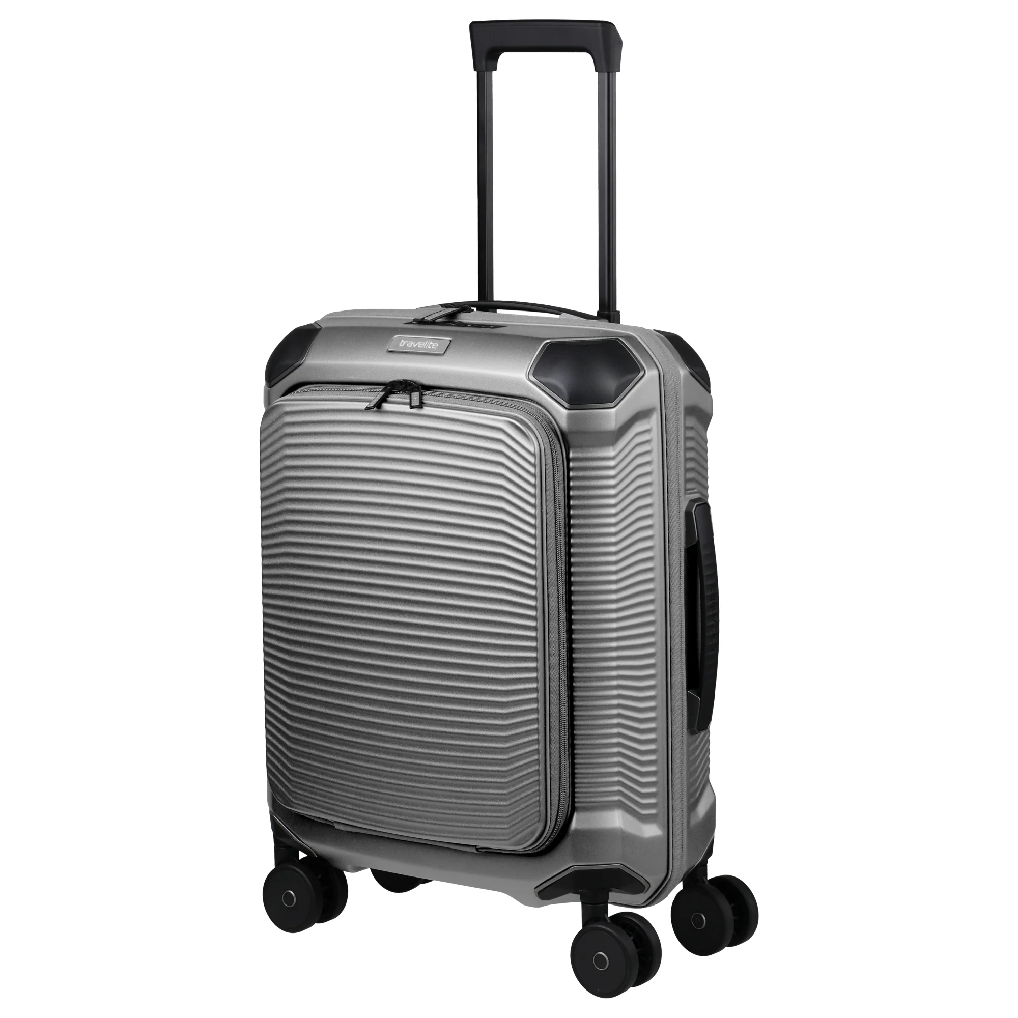 Travelite Millennium - 4-Rollen-Kabinentrolley mit Vortasche S 55 cm (silver) - Image 2