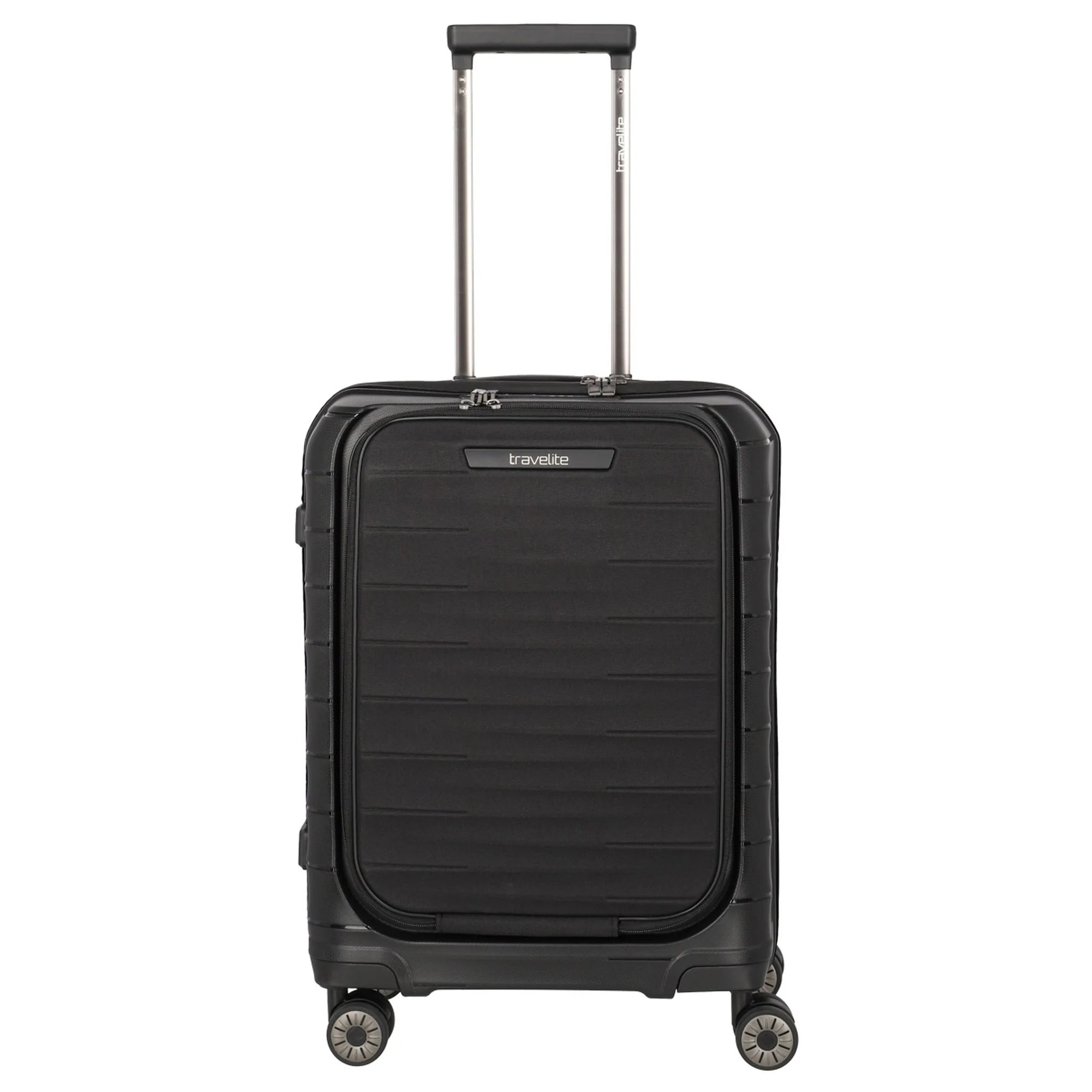 Travelite Mooby - 4-Rollen-Kabinentrolley mit Vortasche S 55 cm (black)