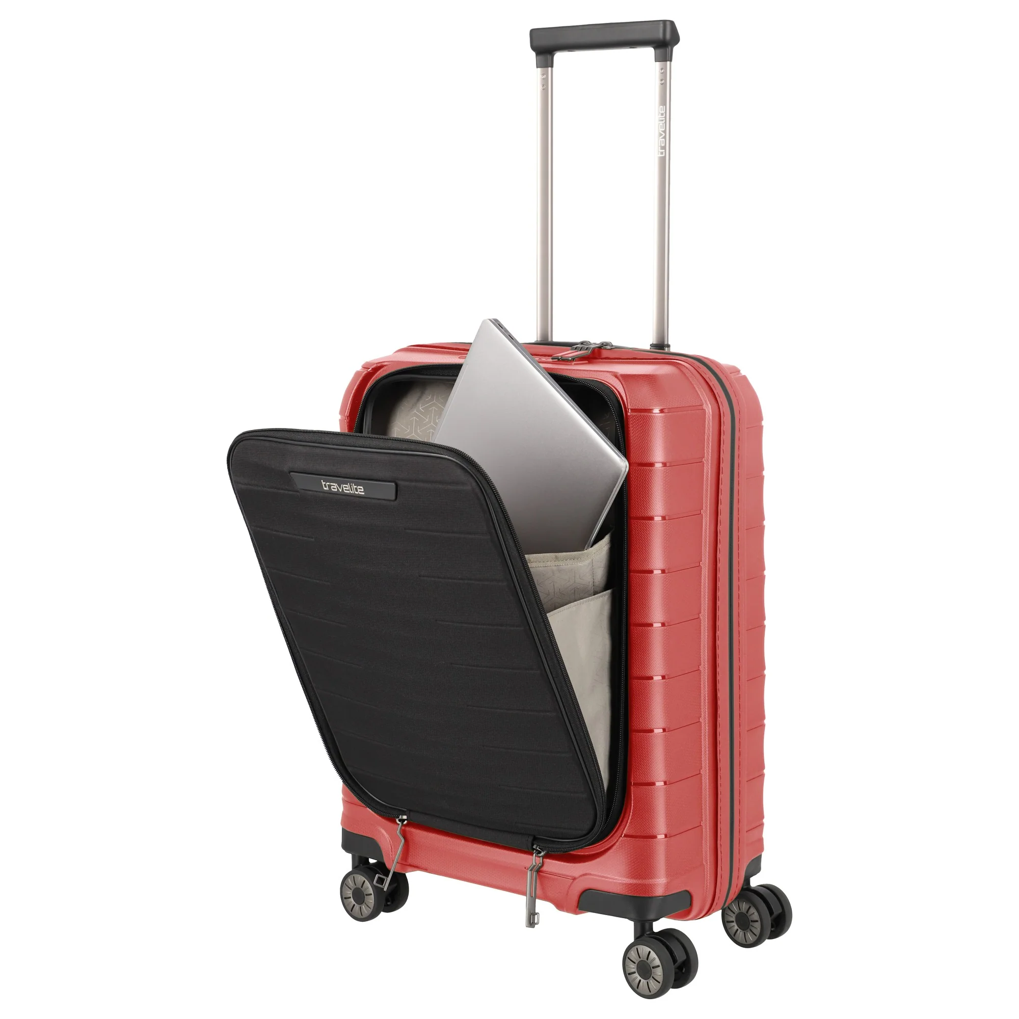 Travelite Mooby - 4-Rollen-Kabinentrolley mit Vortasche S 55 cm (rot) - Image 8
