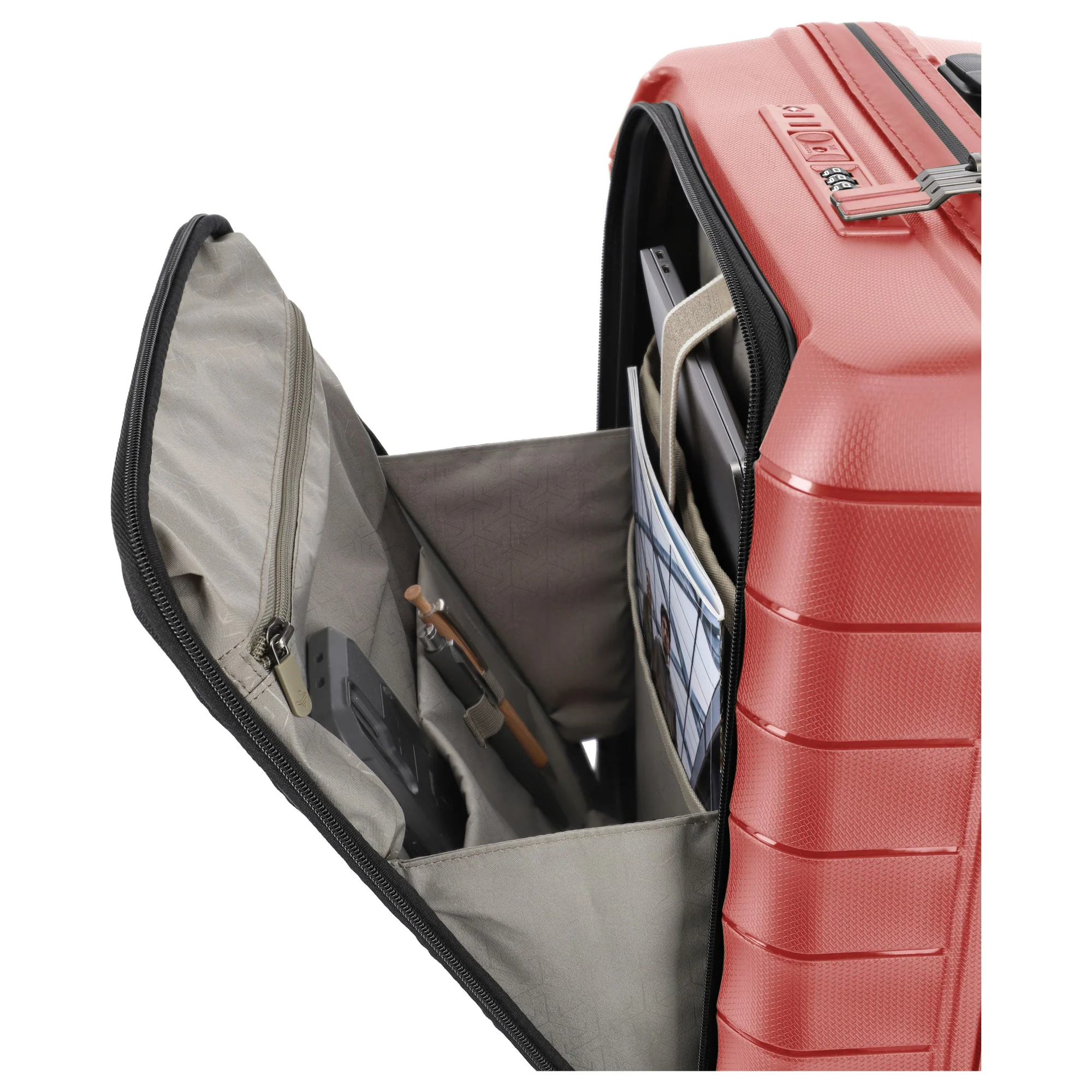 Travelite Mooby - 4-Rollen-Kabinentrolley mit Vortasche S 55 cm (rot) - Image 9