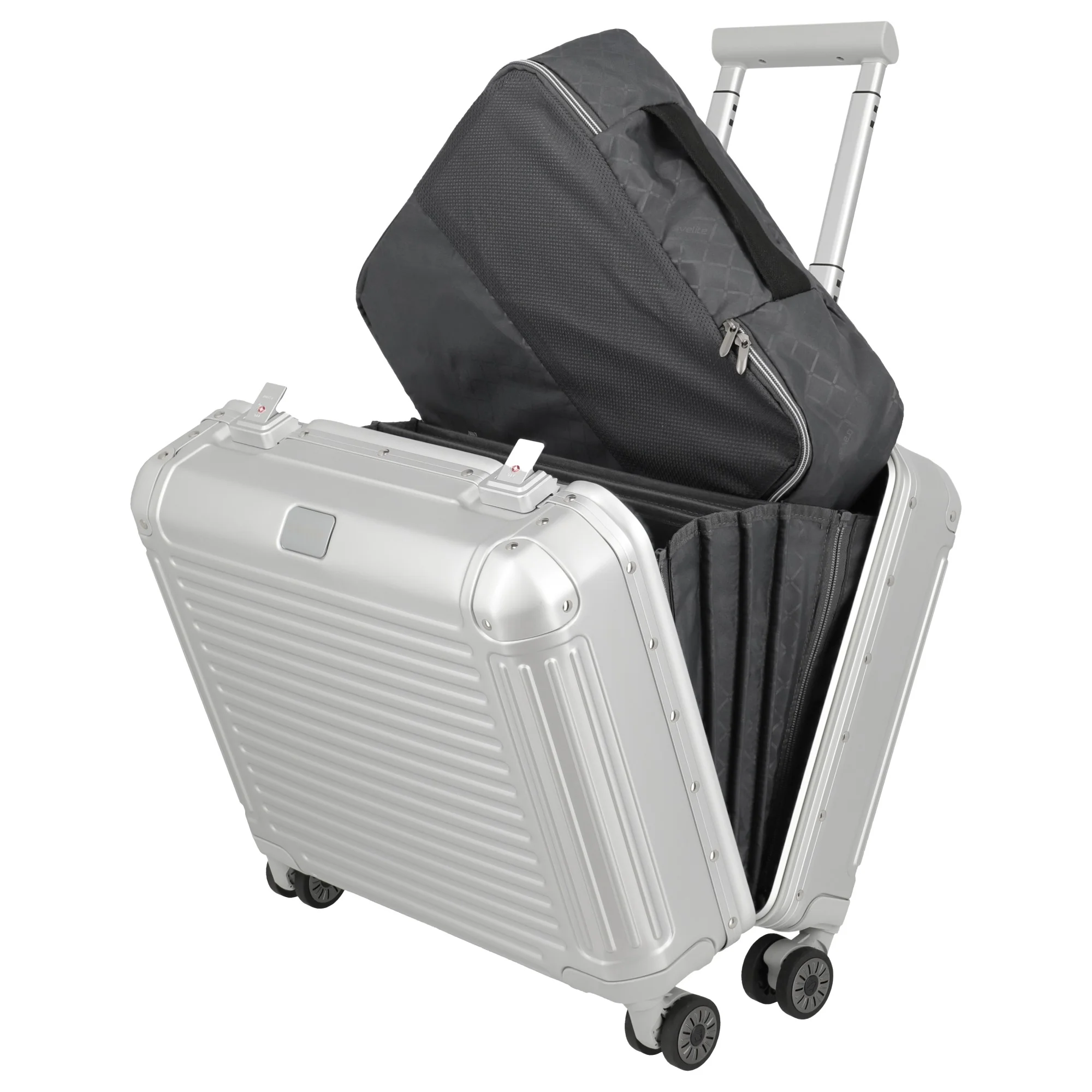 Travelite Next - 4-Rollen-Businesstrolley 45 cm (silber) - Image 8