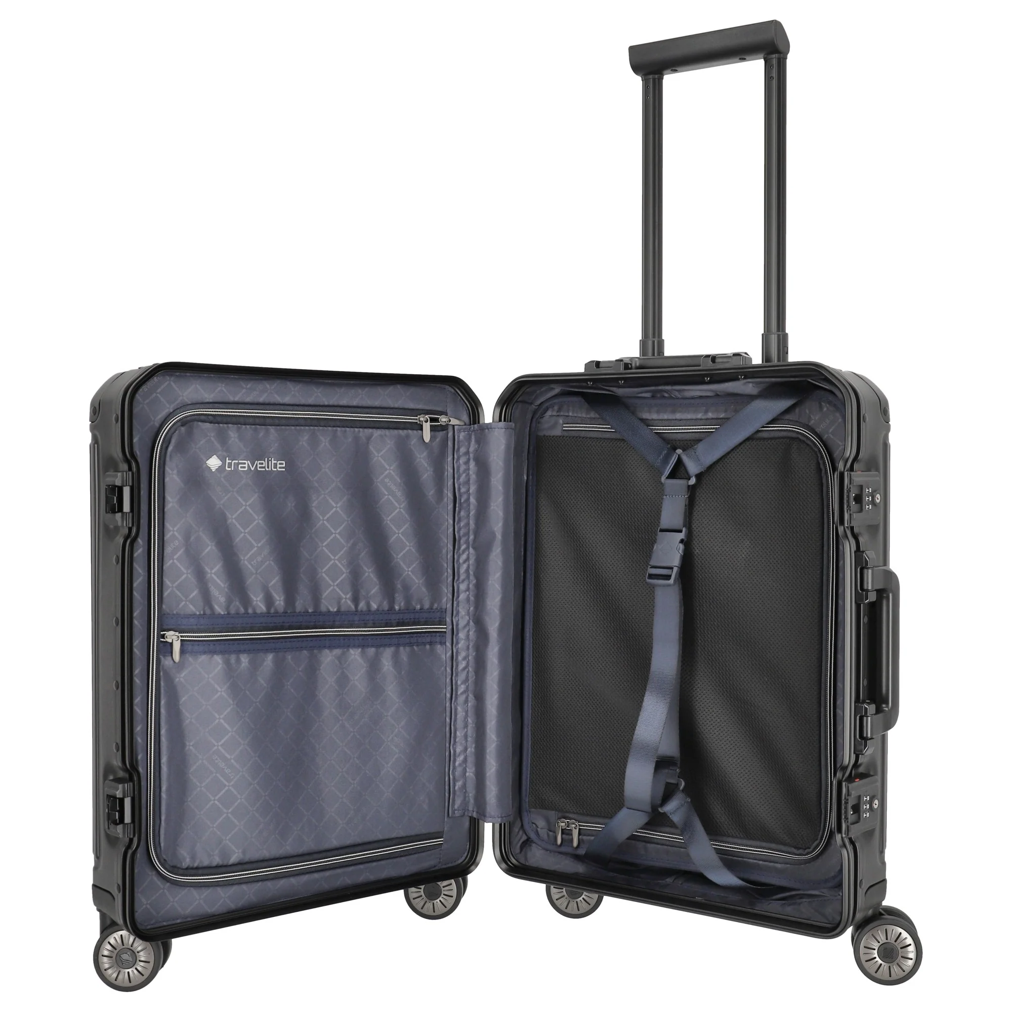 Travelite Next - 4-Rollen-Kabinentrolley mit Vortasche S 55 cm (black) - Image 6