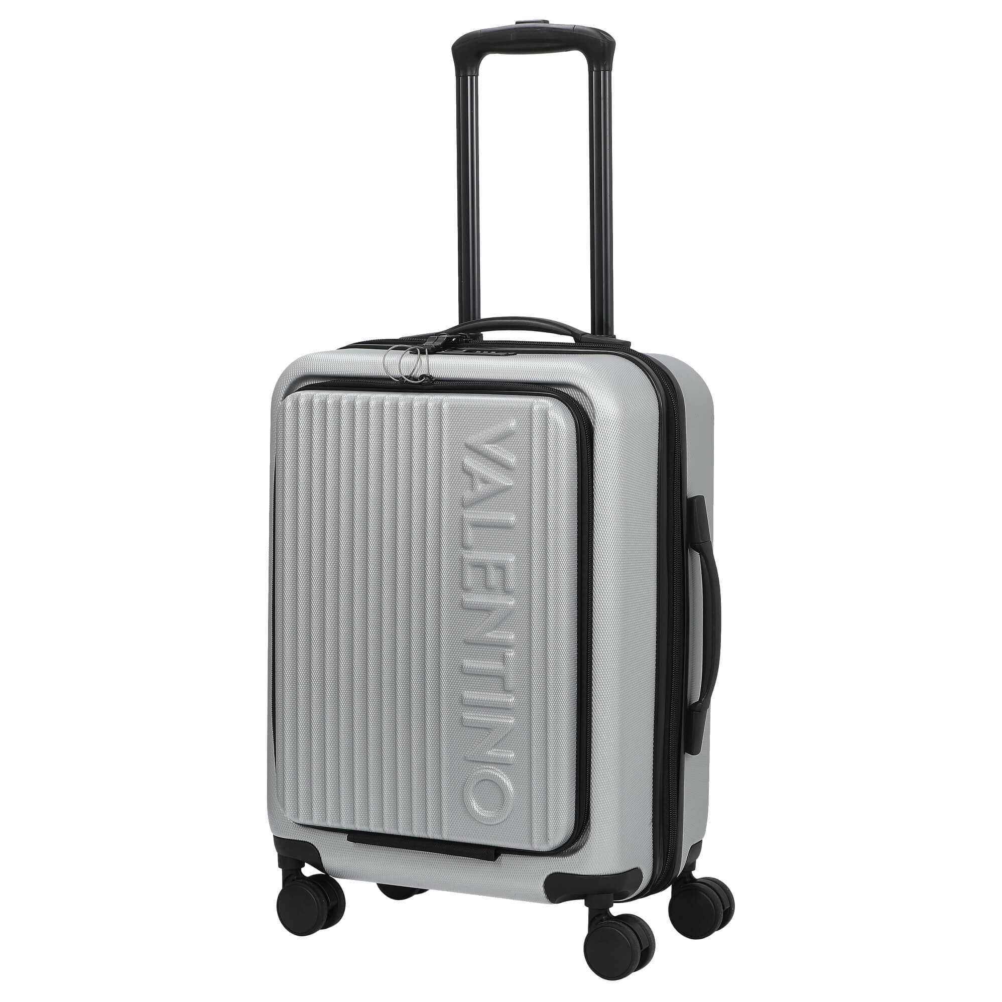 Valentino Bags Lexplor - 4-Rollen-Kabinentrolley mit Vortasche 14" 55 cm (silver) - Image 2