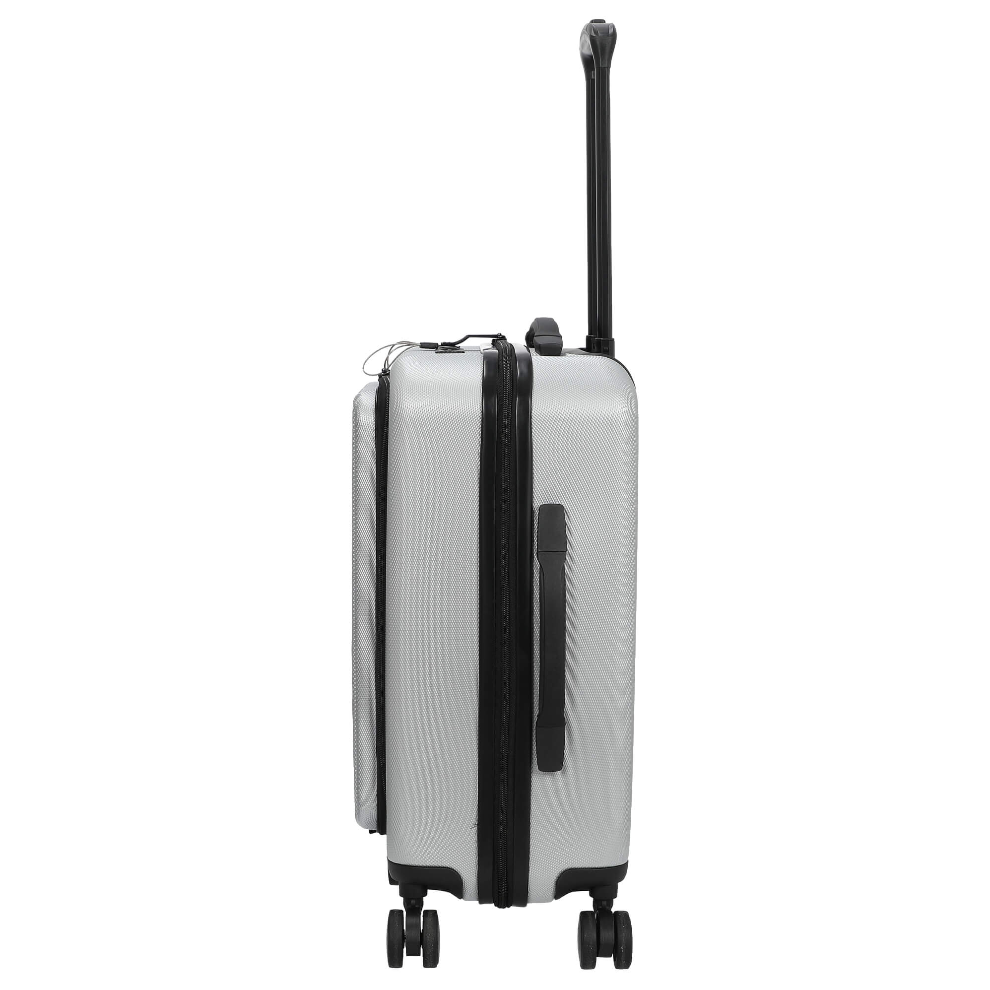 Valentino Bags Lexplor - 4-Rollen-Kabinentrolley mit Vortasche 14" 55 cm (silver) - Image 3