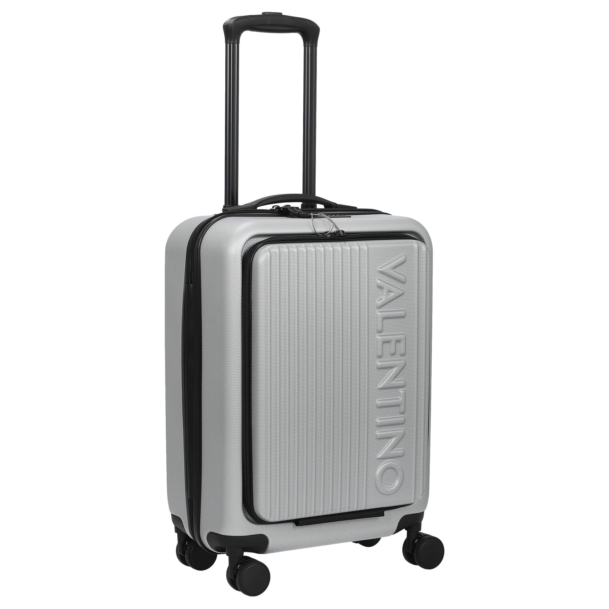 Valentino Bags Lexplor - 4-Rollen-Kabinentrolley mit Vortasche 14" 55 cm (silver) - Image 5