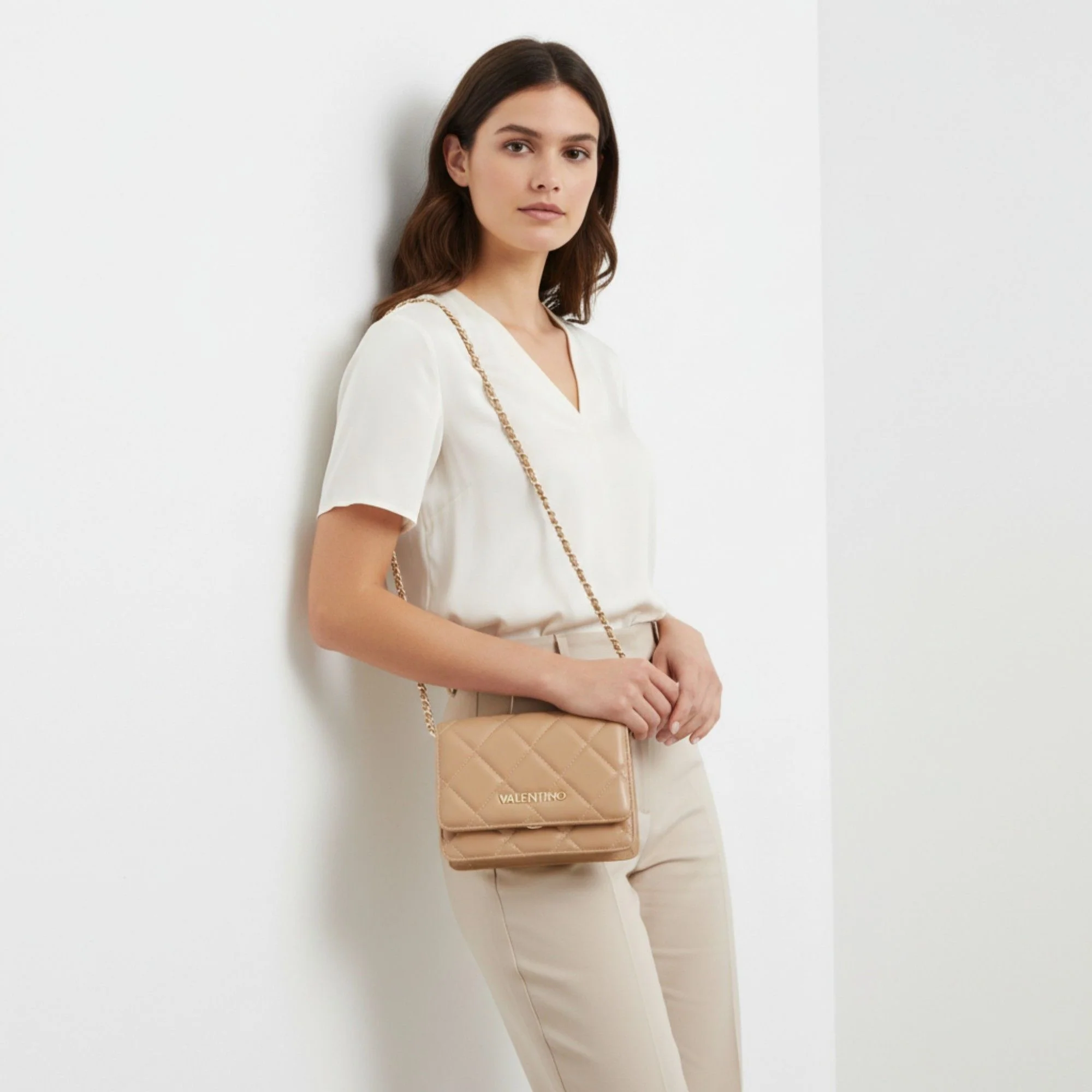 Valentino Bags Ocarina - Schultertasche 21 cm (beige) - Image 8
