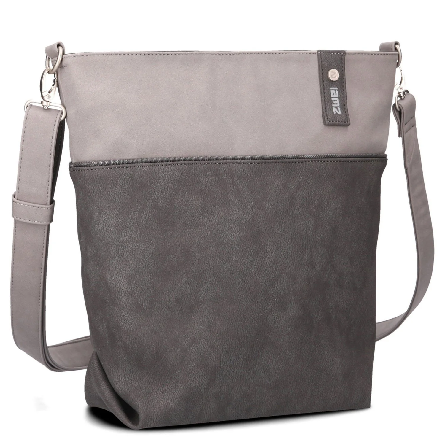 zwei Jana J12 - Schultertasche 33 cm (nubuk-stone)